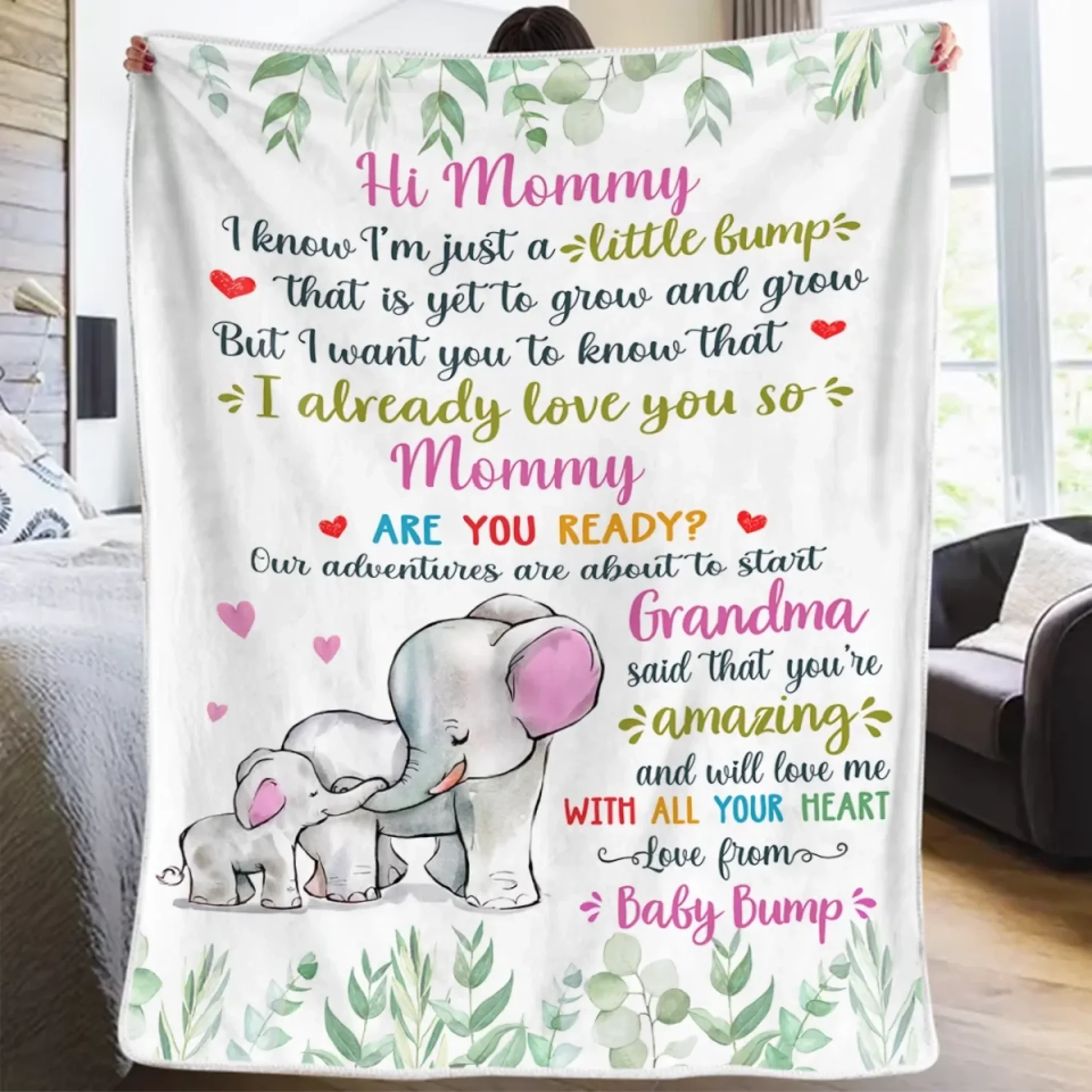 Already Loving You, Mommy - Family Personalized Custom Blanket - Mother's Day, Baby Shower Gift, Gift For First Mom