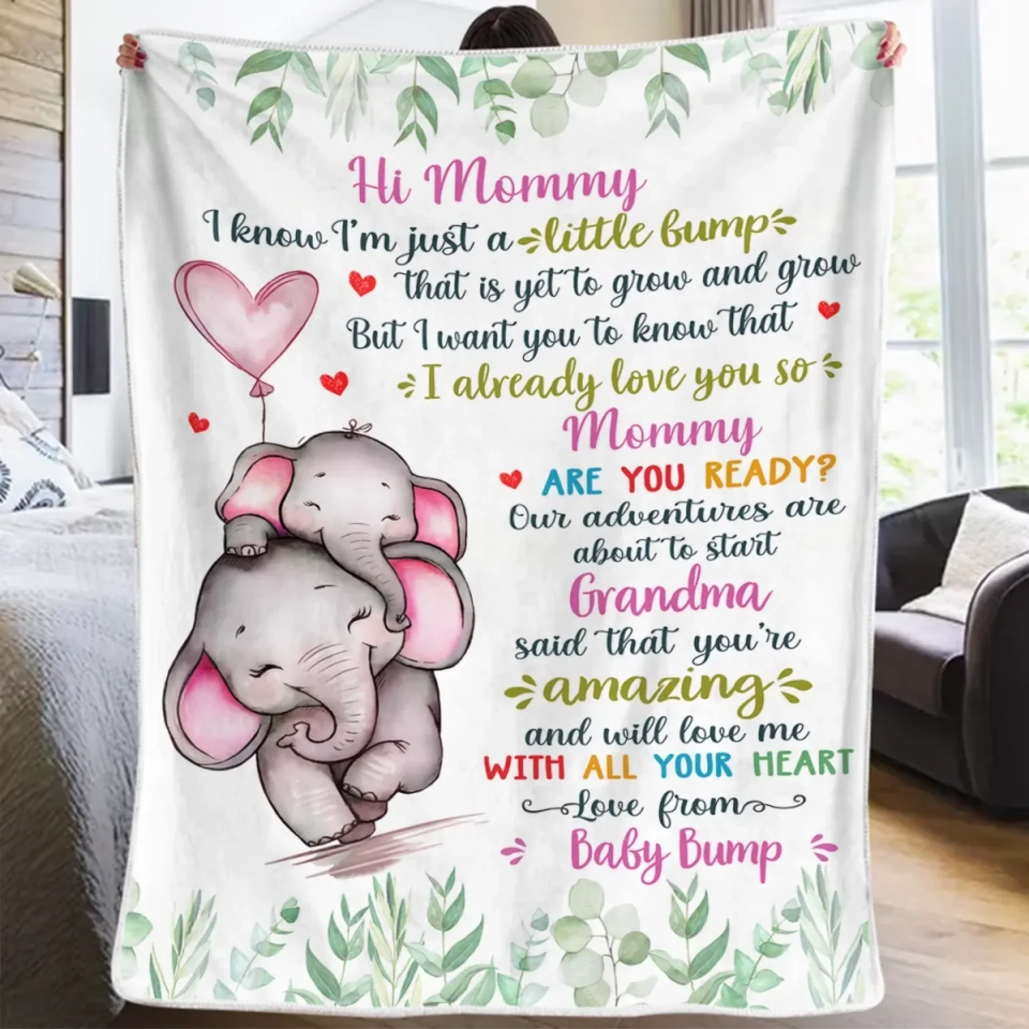 Already Your Baby, Forever Loved - Family Personalized Custom Blanket - Mother's Day, Baby Shower Gift, Gift For First Mom