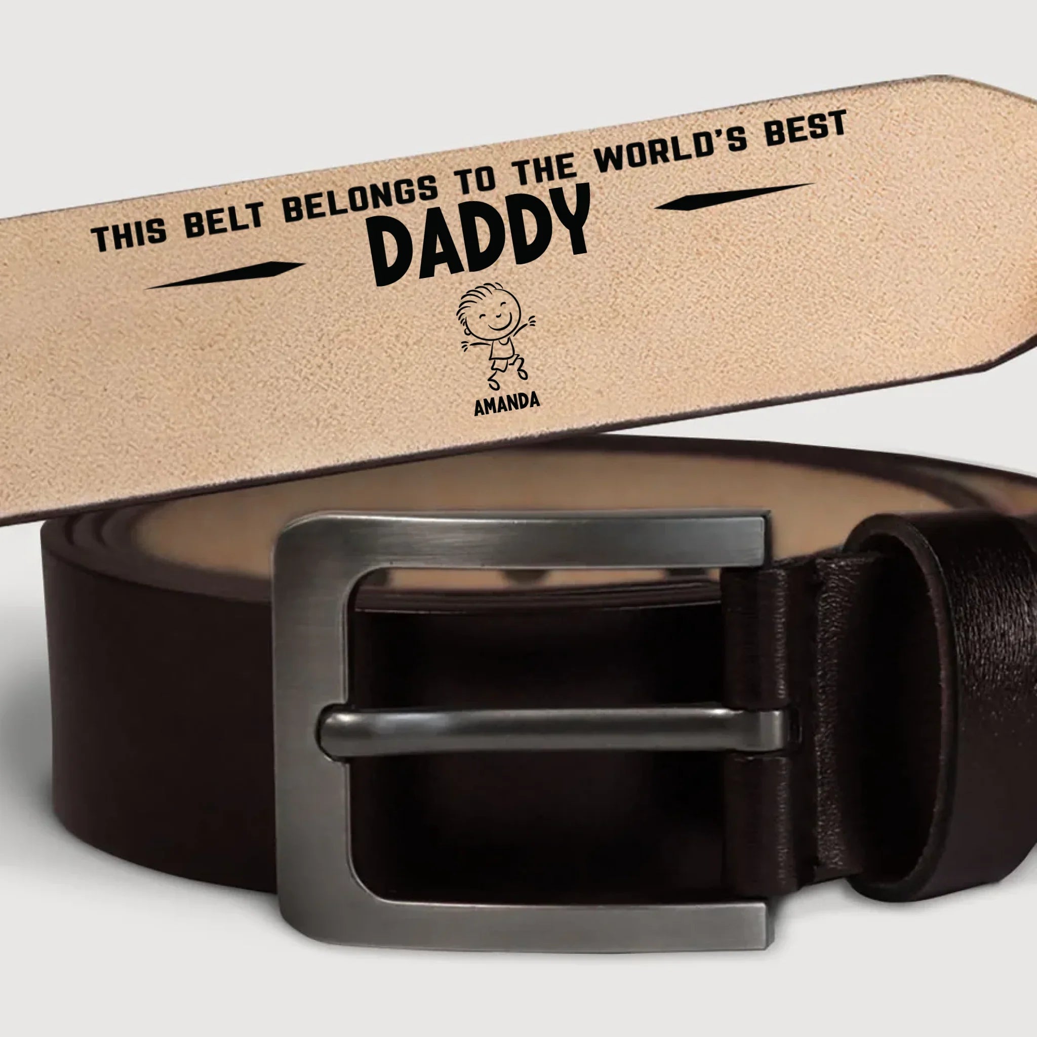 Dad, My Forever Inspiration - Family Personalized Custom Engraved Leather Belt - Father's Day, Gift For Dad, Grandpa
