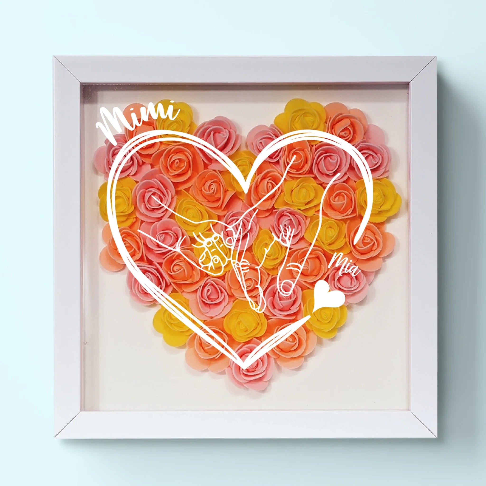 Built By Love, Bound By Family - Family Personalized Custom Flower Shadow Box - Mother's Day, Gift For Mom, Grandma