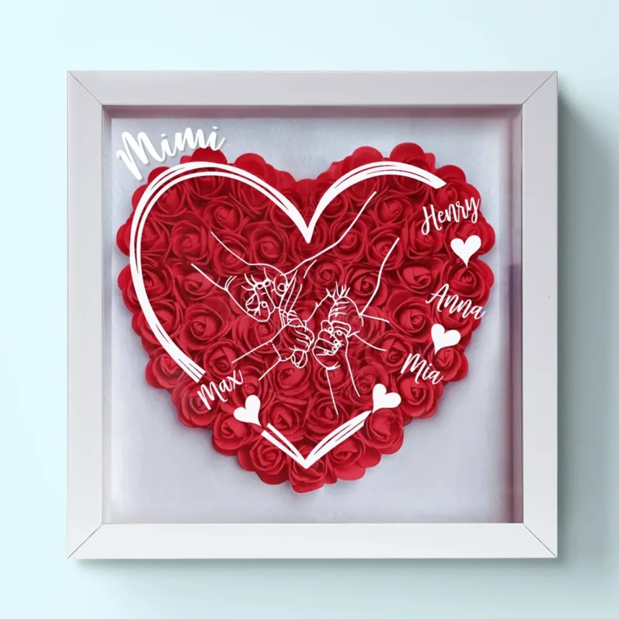 Built By Love, Bound By Family - Family Personalized Custom Flower Shadow Box - Mother's Day, Gift For Mom, Grandma