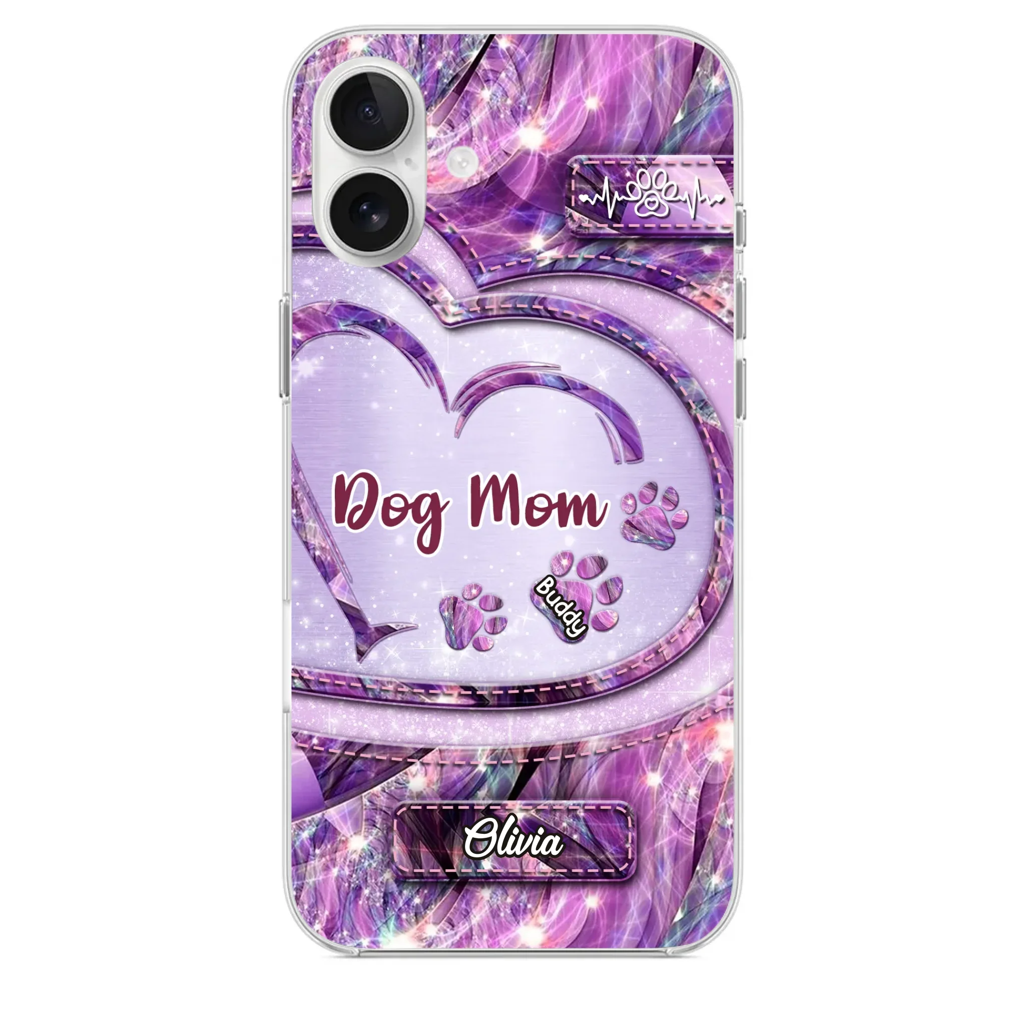 Paw Prints On My Heart - Dog Personalized Custom Clear Phone Case - Gift For Pet Owners, Pet Lovers