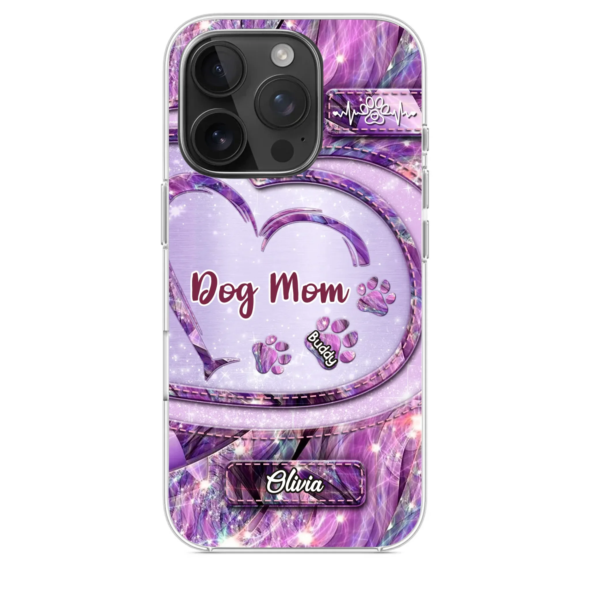 Paw Prints On My Heart - Dog Personalized Custom Clear Phone Case - Gift For Pet Owners, Pet Lovers