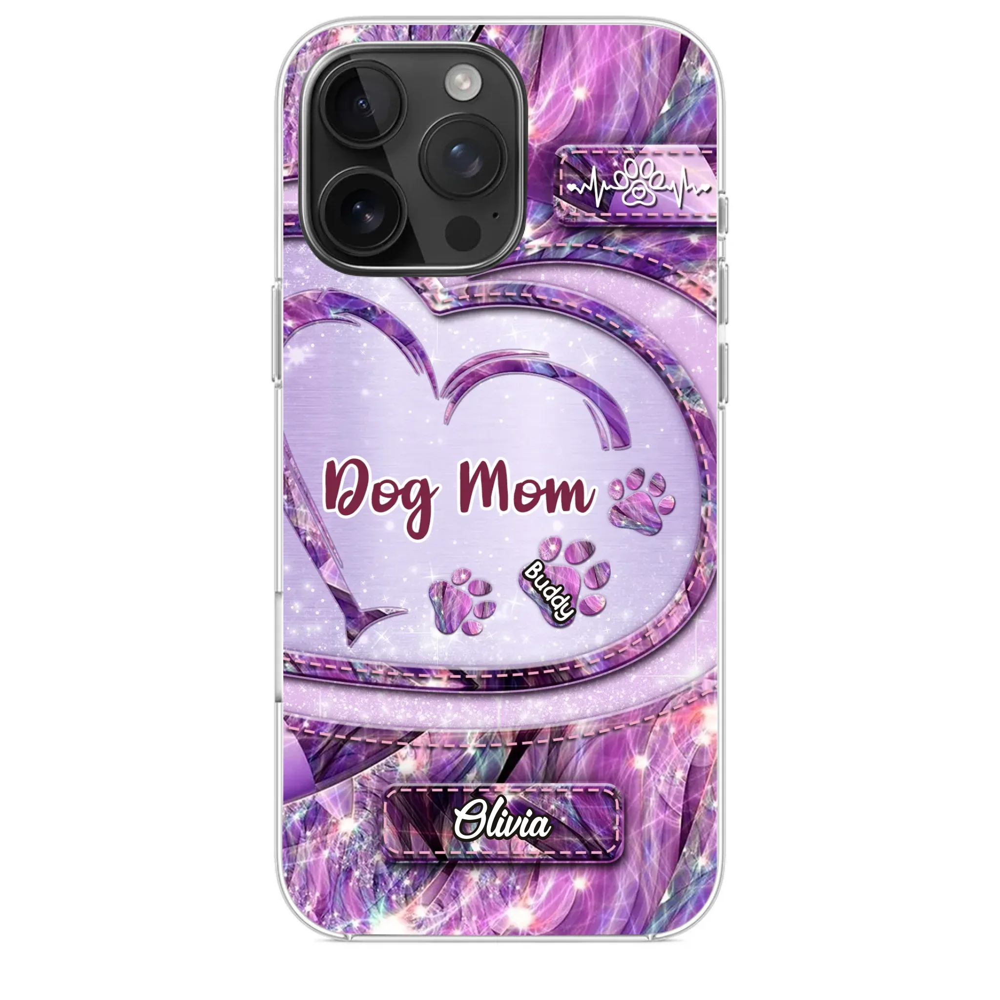 Paw Prints On My Heart - Dog Personalized Custom Clear Phone Case - Gift For Pet Owners, Pet Lovers