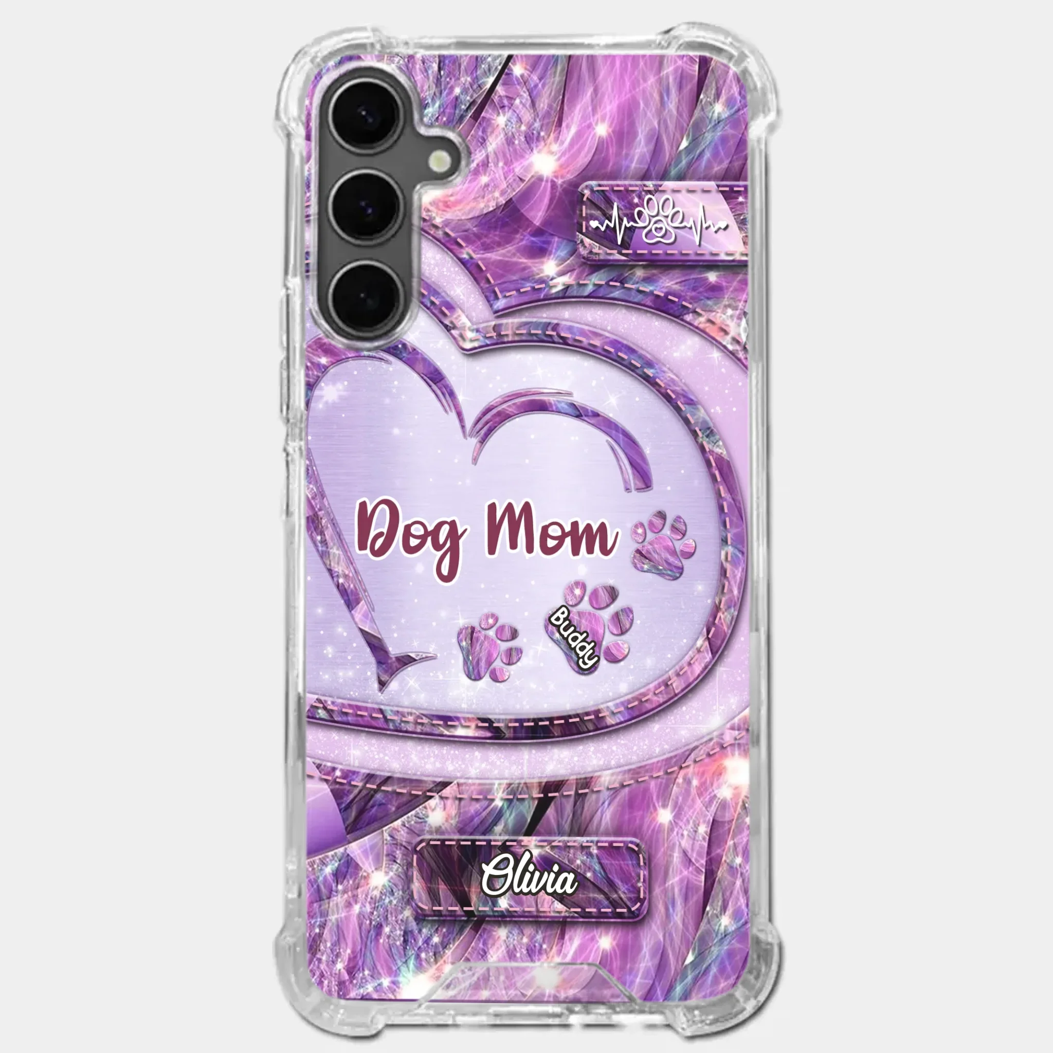 Paw Prints On My Heart - Dog Personalized Custom Clear Phone Case - Gift For Pet Owners, Pet Lovers