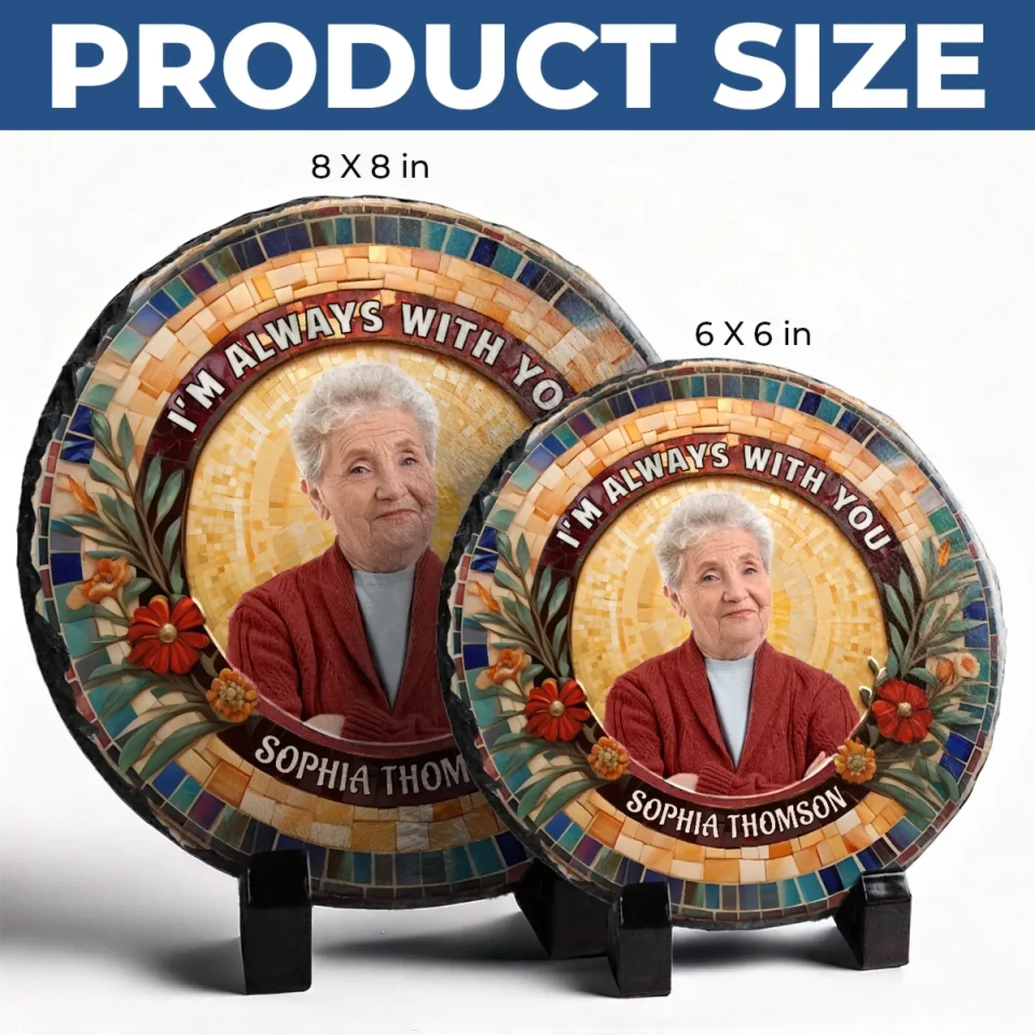 Custom Photo A Quiet Presence That Echoes Still - Memorial Personalized Custom Round Shaped Stone With Stand - Sympathy Gift For Family Members