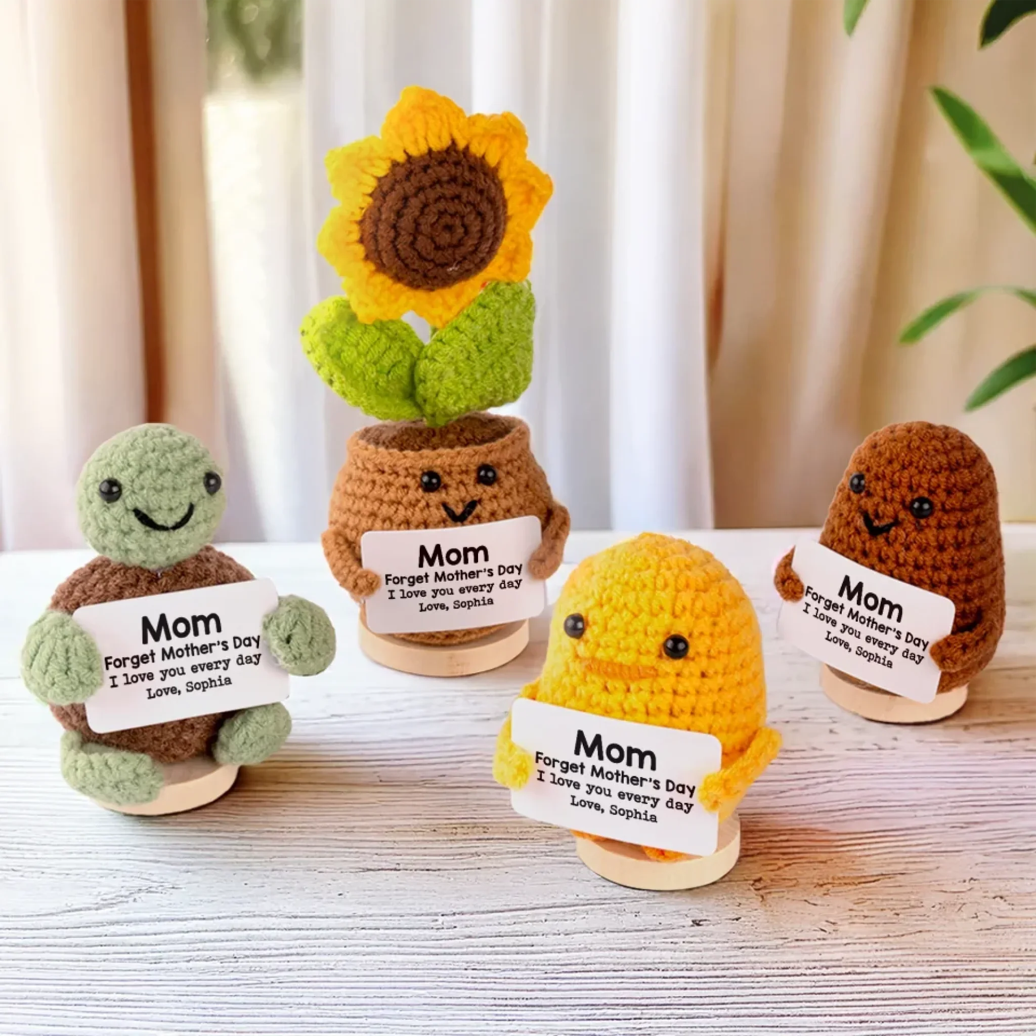 You Are Loved More Than You Know - Family Personalized Custom Handmade Crochet Plush With Motivational Message - Mother's Day, Gift For Mom, Grandma