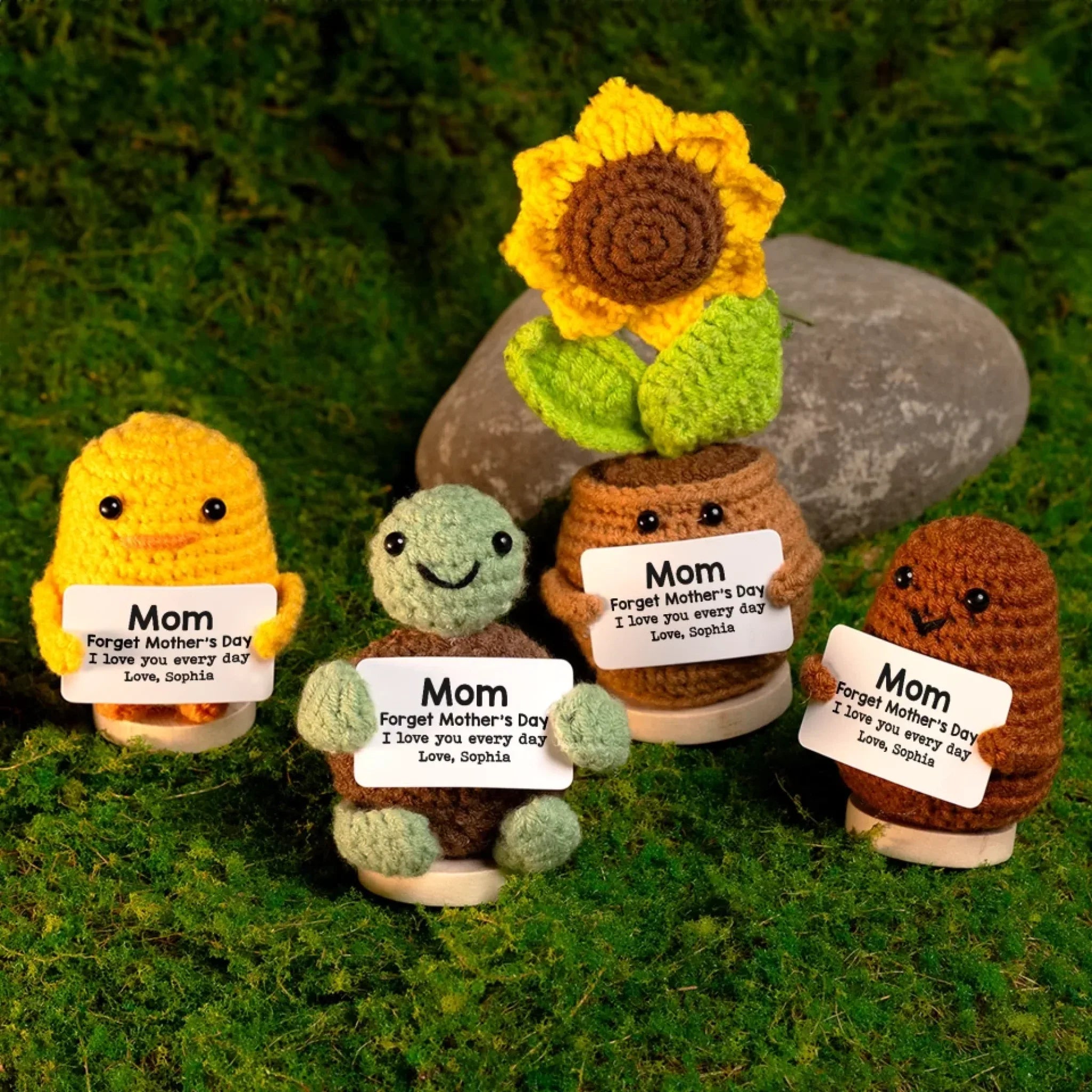 You Are Loved More Than You Know - Family Personalized Custom Handmade Crochet Plush With Motivational Message - Mother's Day, Gift For Mom, Grandma