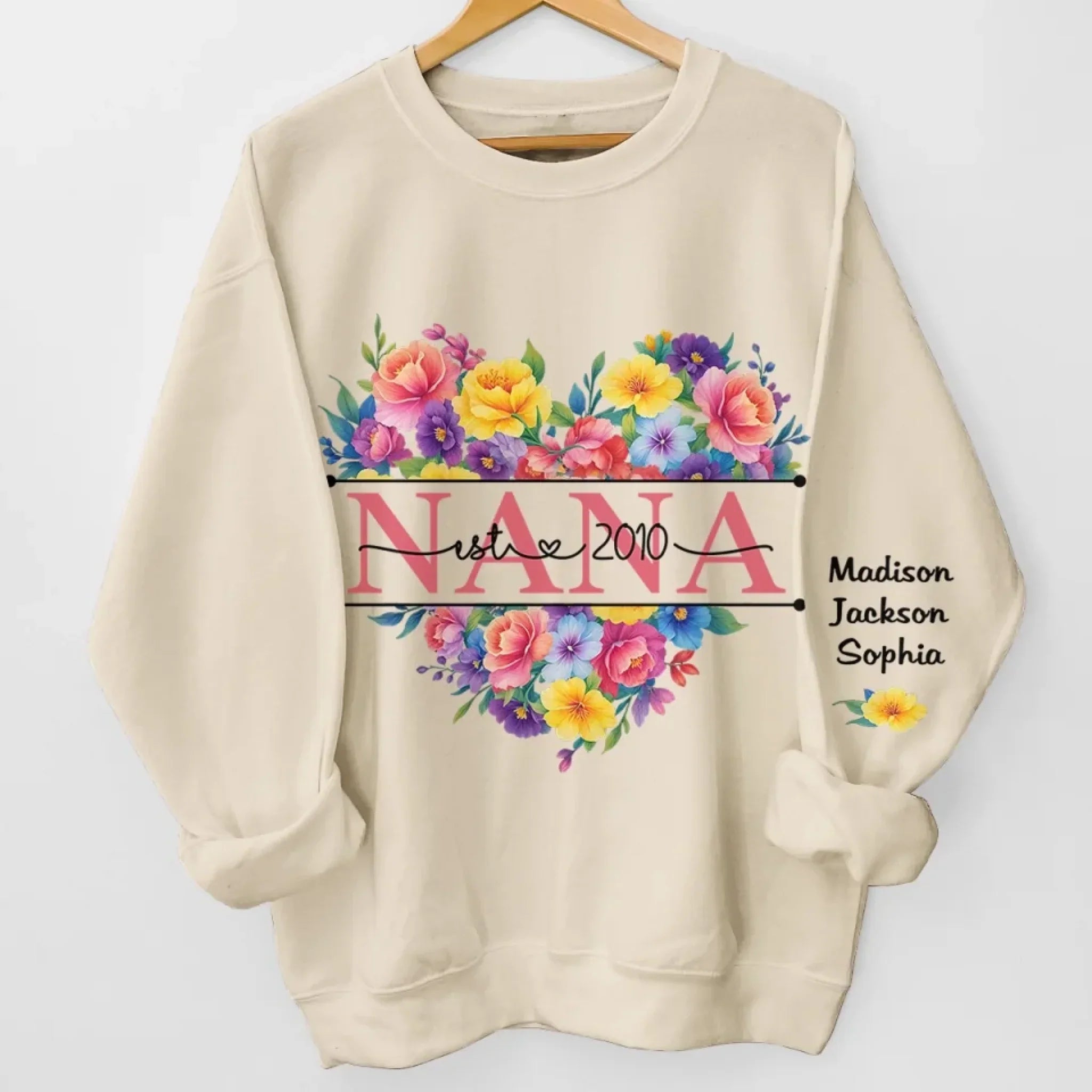 You Are Our Sunshine - Family Personalized Custom Unisex Sweatshirt, Hoodie With Design On Sleeve - Mother's Day, Gift For Mom, Grandma