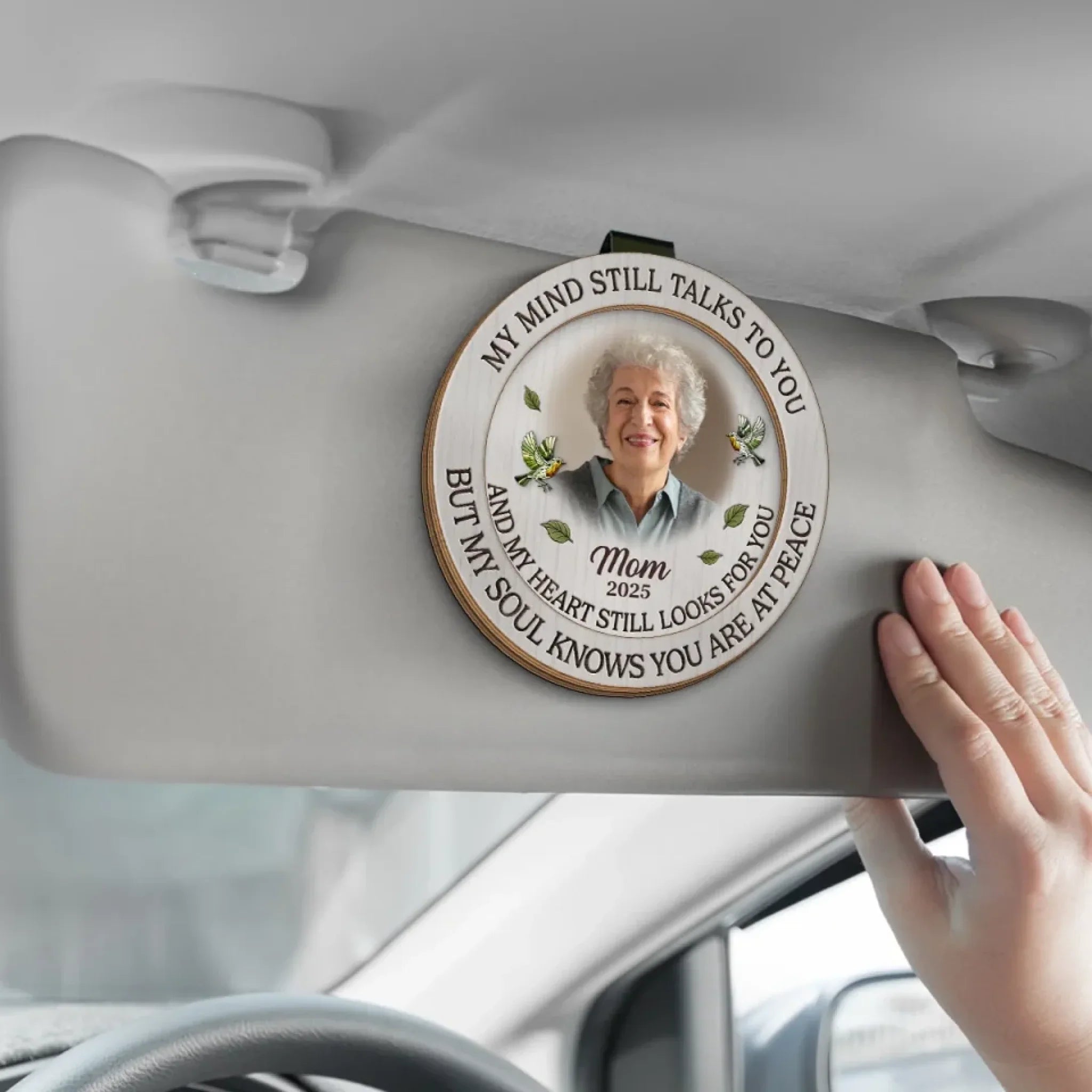 Custom Photo Though You're Gone, Your Love Remains - Memorial Personalized Custom Car Visor Clip - Sympathy Gift For Family Members