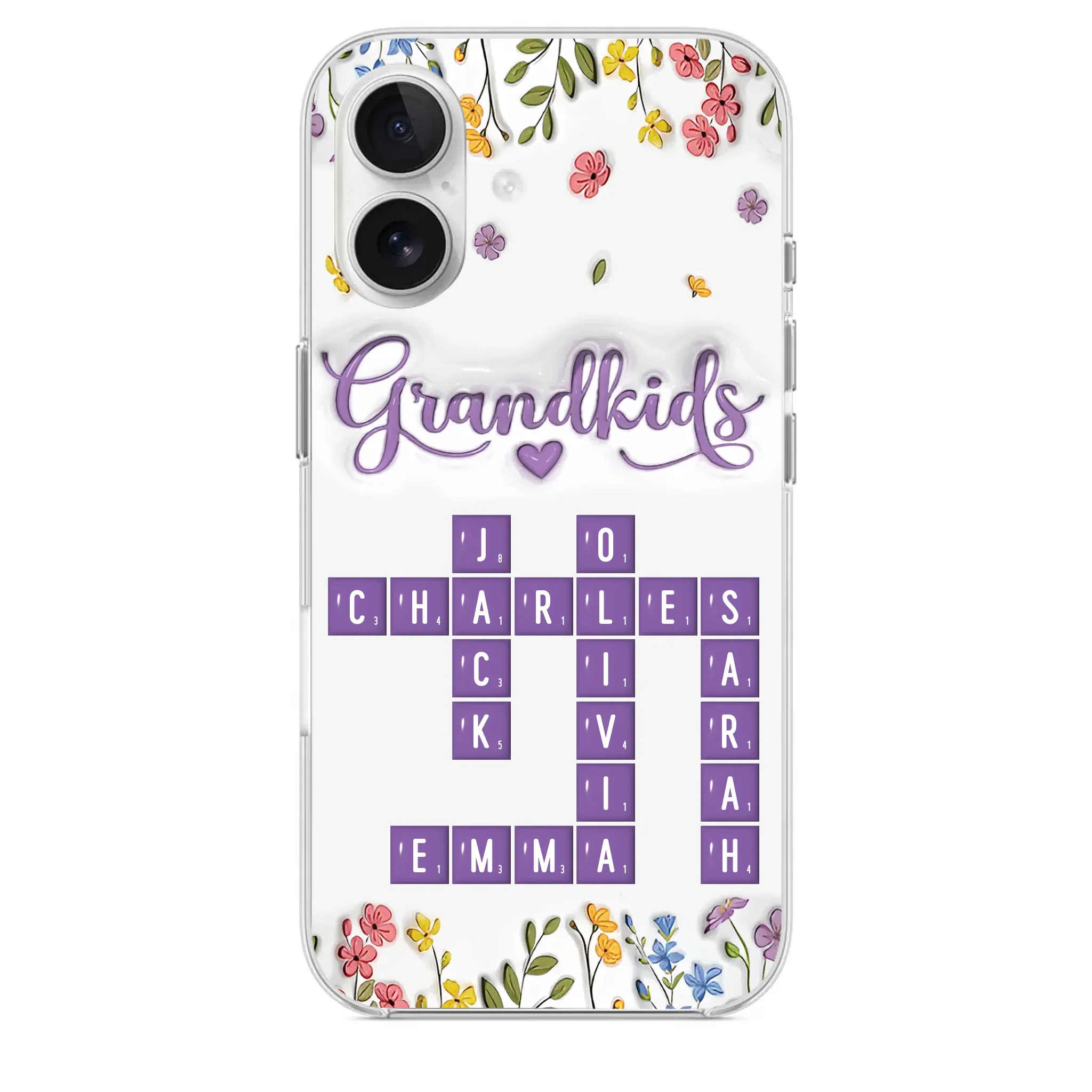 Tiny Names, Endless Love - Family Personalized Custom 3D Inflated Effect Printed Clear Phone Case - Mother's Day, Gift For Mom, Grandma
