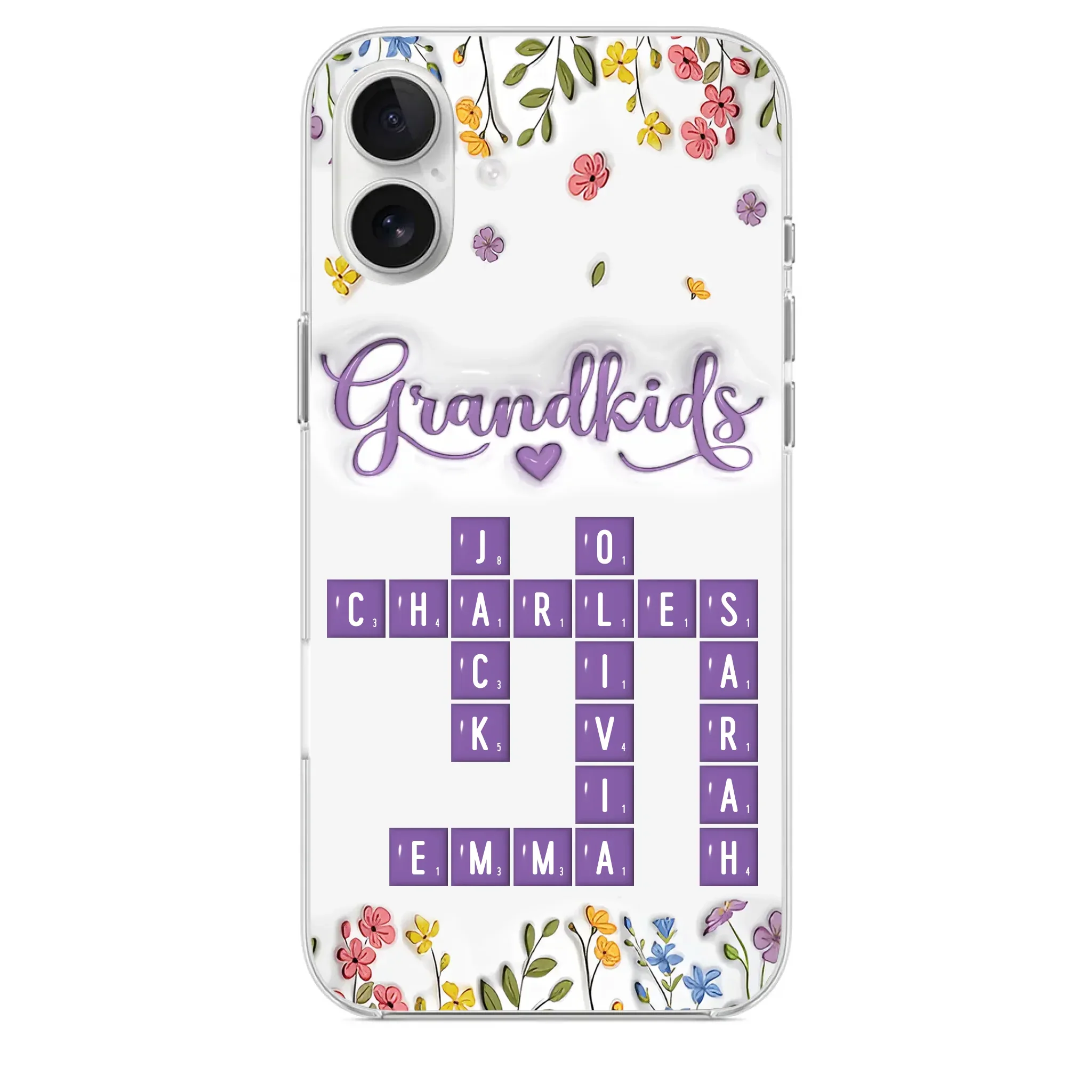 Tiny Names, Endless Love - Family Personalized Custom 3D Inflated Effect Printed Clear Phone Case - Mother's Day, Gift For Mom, Grandma