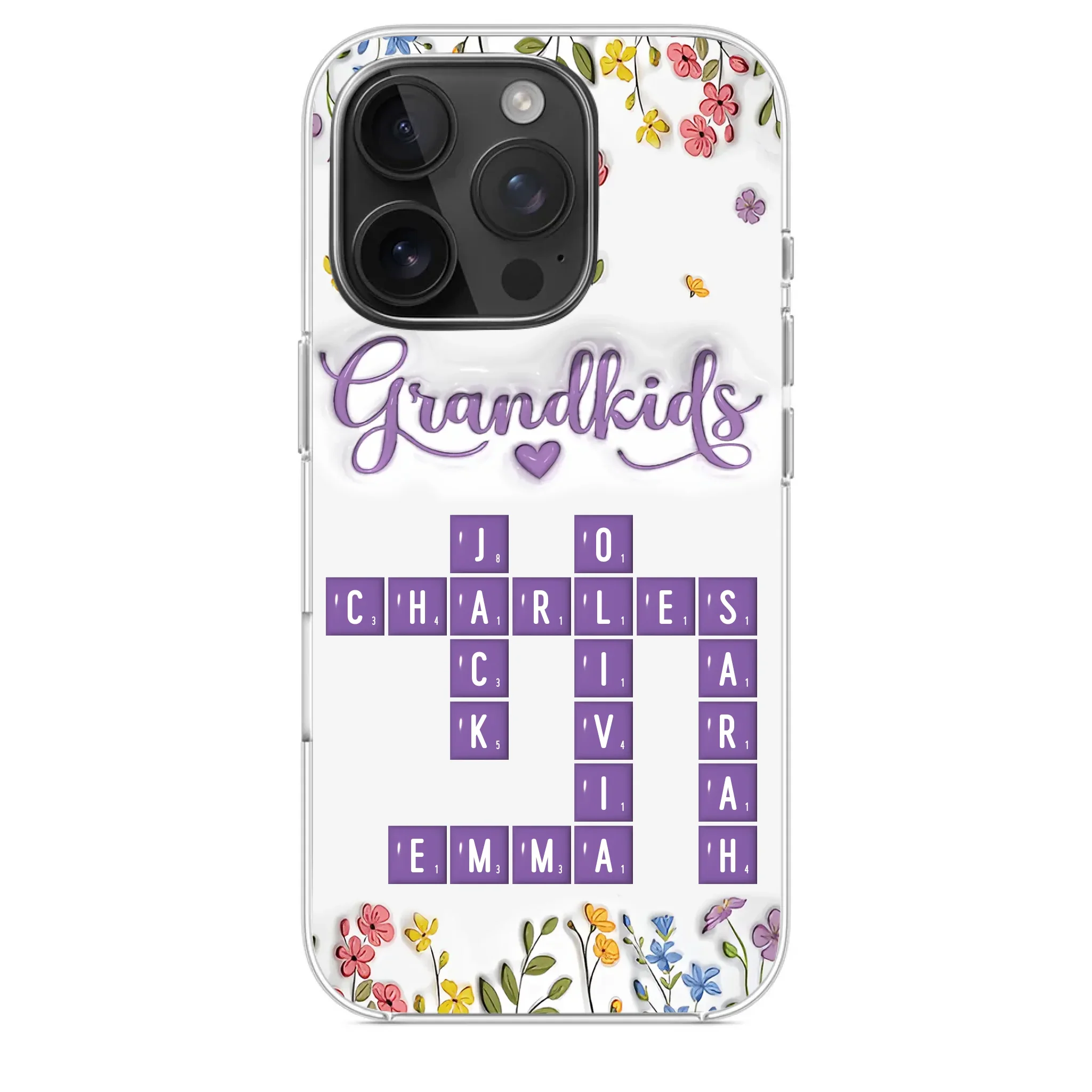 Tiny Names, Endless Love - Family Personalized Custom 3D Inflated Effect Printed Clear Phone Case - Mother's Day, Gift For Mom, Grandma
