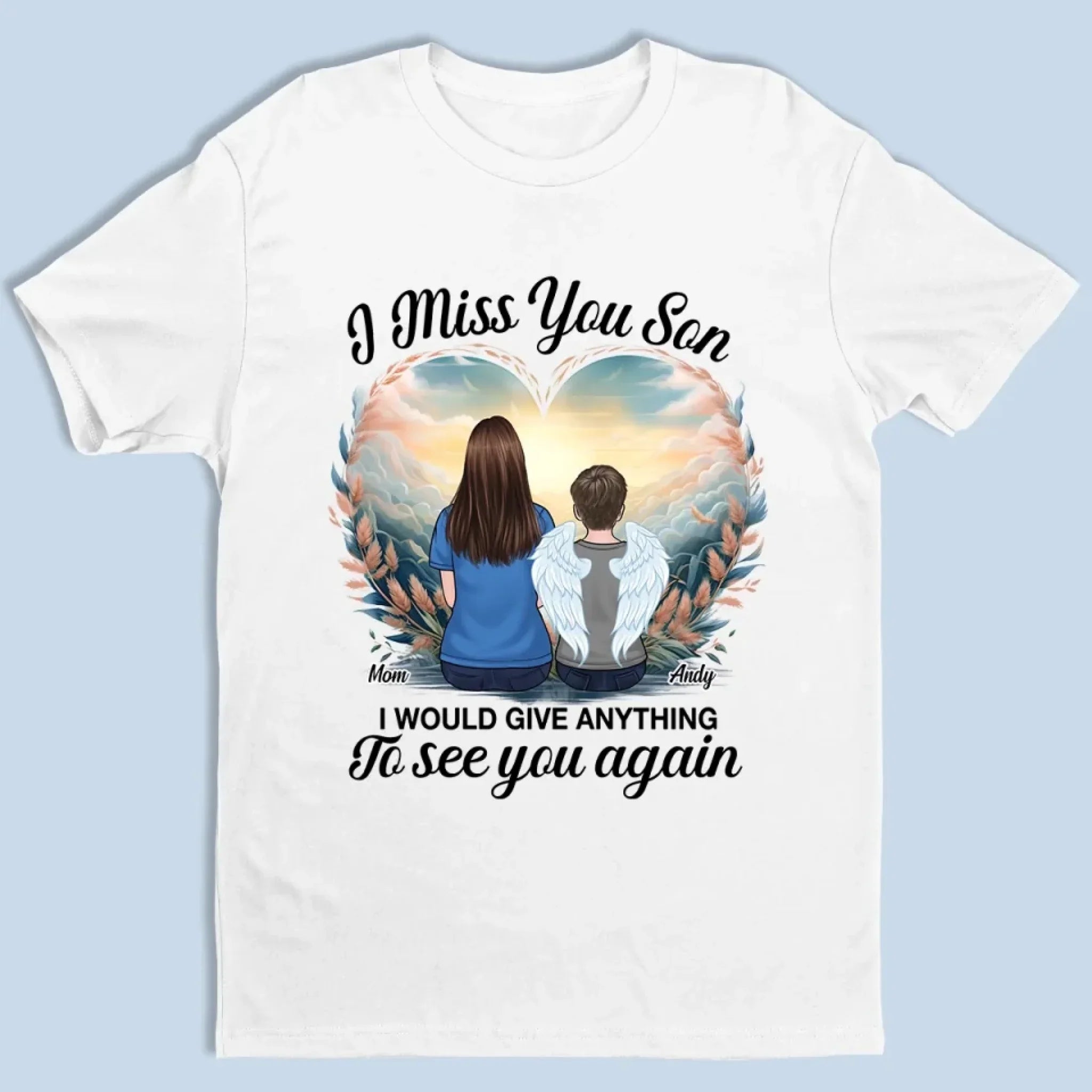 Love Remains Beyond Goodbye - Memorial Personalized Custom Unisex T-shirt, Premium T-shirt, Hoodie - Sympathy Gift For Family Members, Daughter, Son