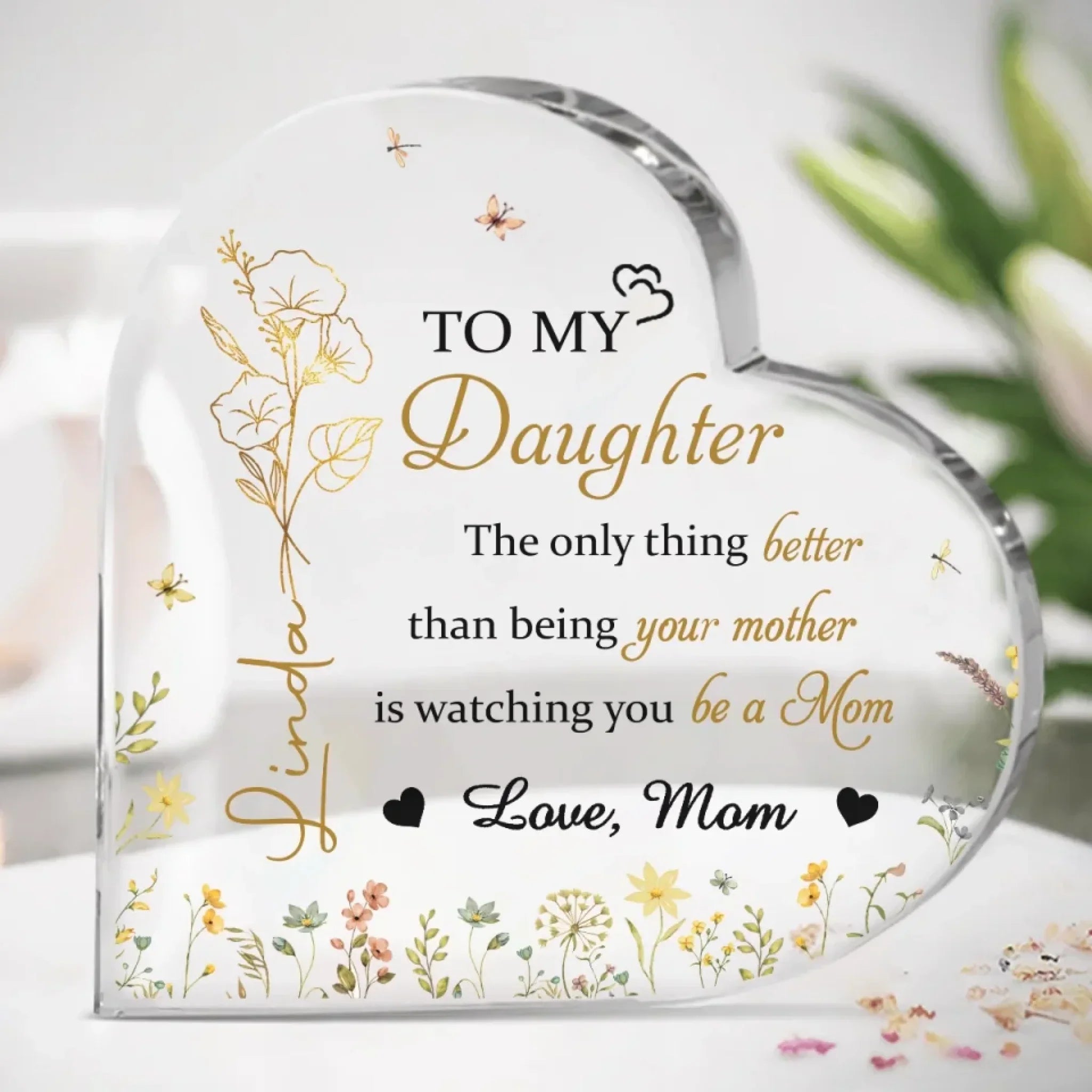 For My Precious Girl - Family Personalized Custom Heart Shaped Acrylic Plaque - Mother's Day, Gift For Mom, Daughter