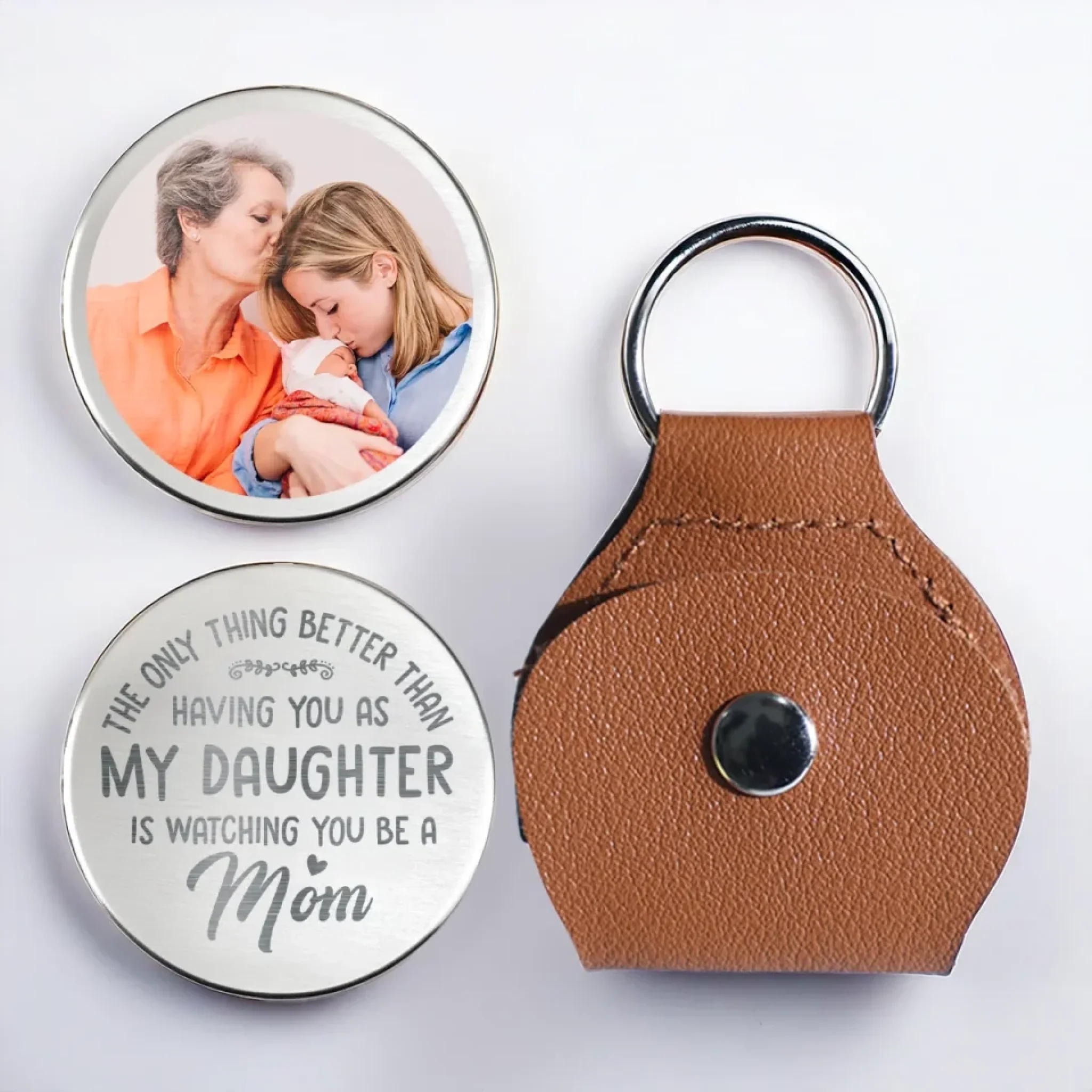 Custom Photo My Heart Is Full, Seeing You Shine As A Mom - Family Personalized Custom Pocket Hug - Mother's Day, Gift For Mom, Daughter