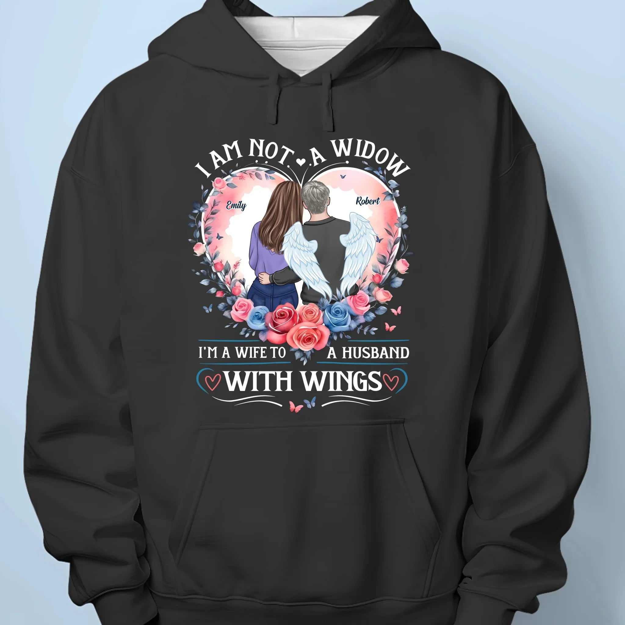 A Wife’s Love Is Eternal - Memorial Personalized Custom Unisex T-shirt, Premium T-shirt, Hoodie - Sympathy Gift For Husband Wife, Anniversary