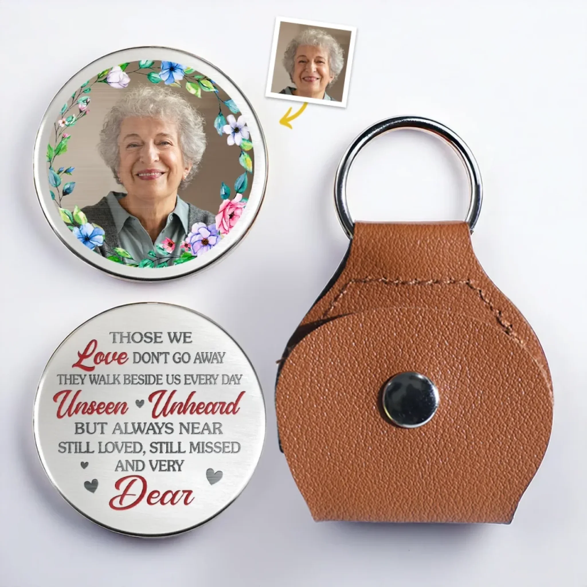 Custom Photo Pocket Hug - Personalized Memorial Sympathy Gifts For Loss Of Mom, Dad - I Will Carry Your Memory With Me