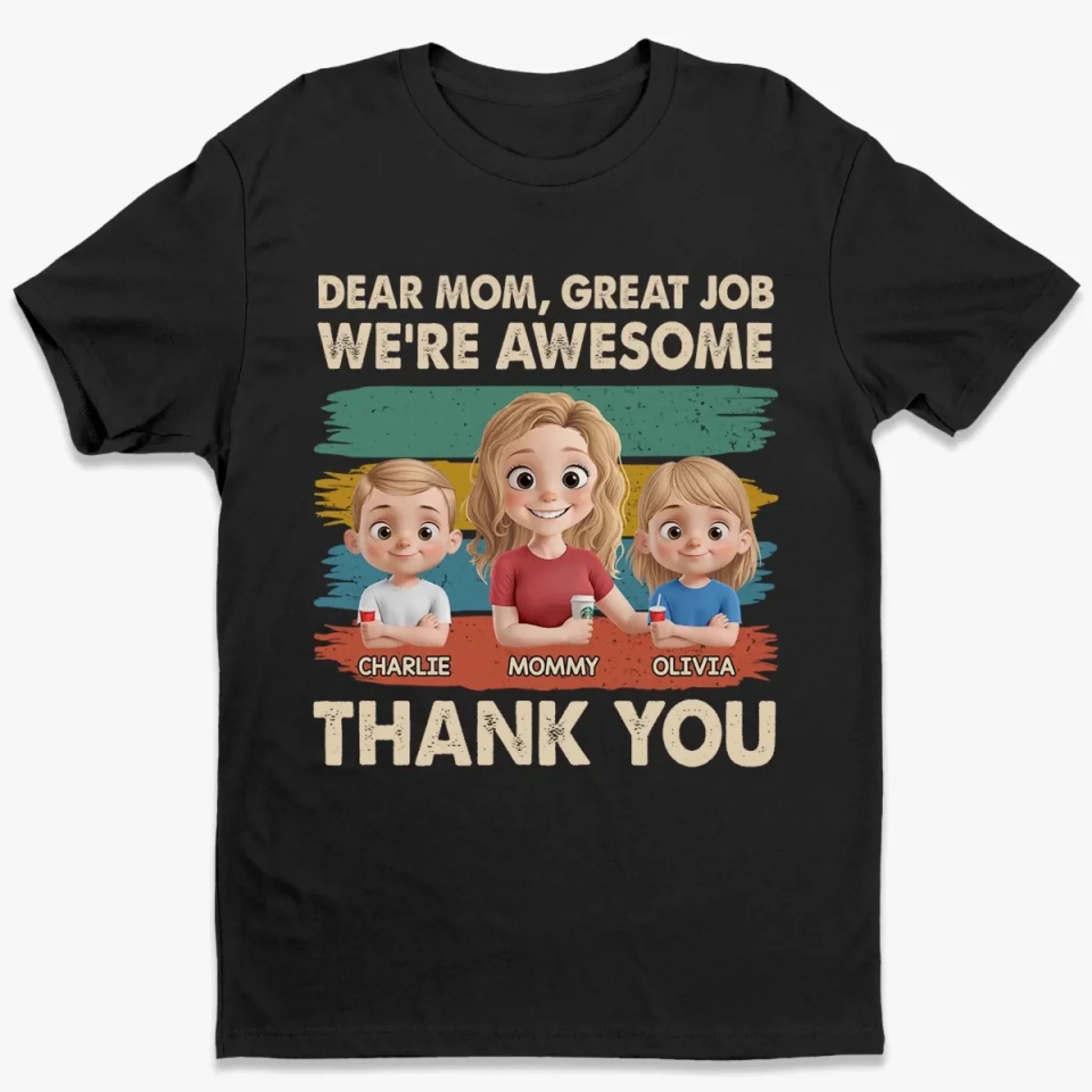 Awesome Kids, Powered By You - Family Personalized Custom Unisex T-shirt, Premium T-shirt, Hoodie - Mother's Day, Gift For Mom