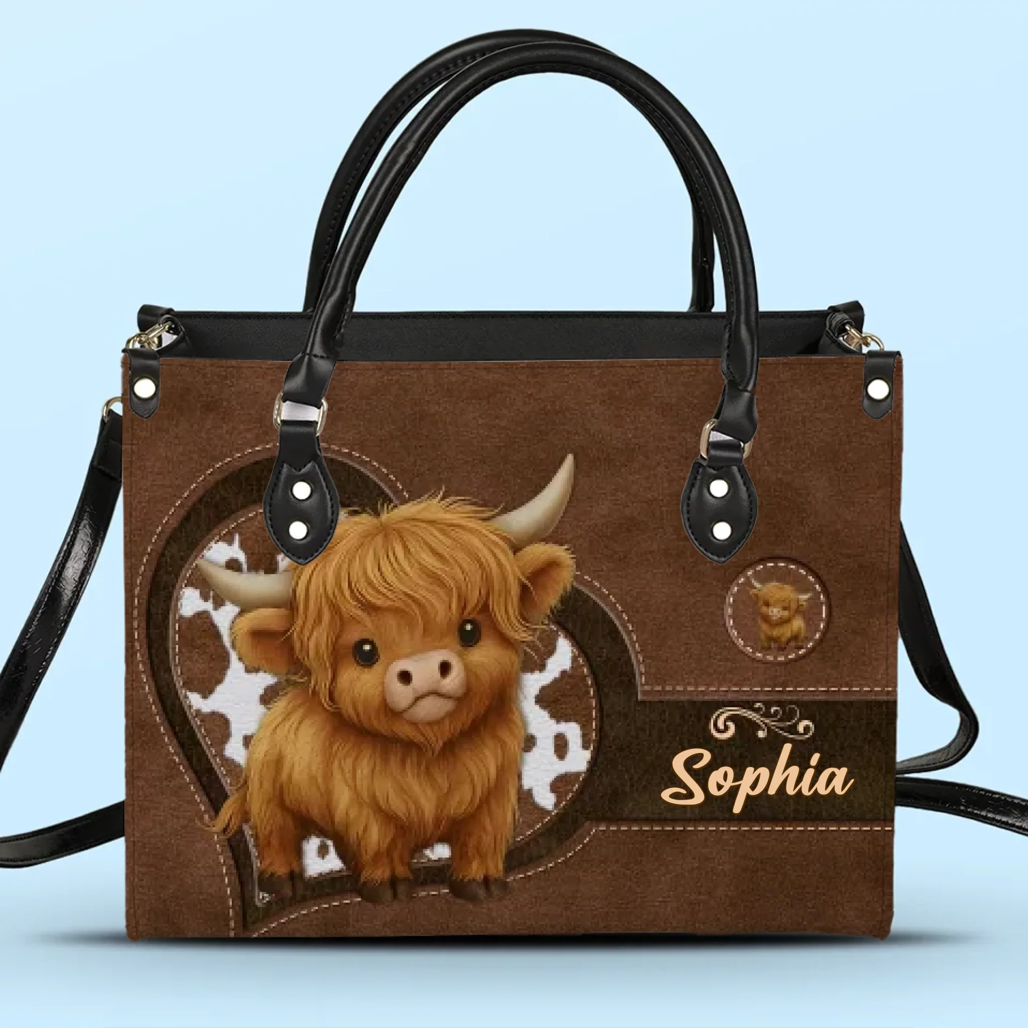 Mom’s Love Is A Gentle Strength - Family Personalized Custom Leather Handbag - Mother's Day, Gift For Mom, Grandma