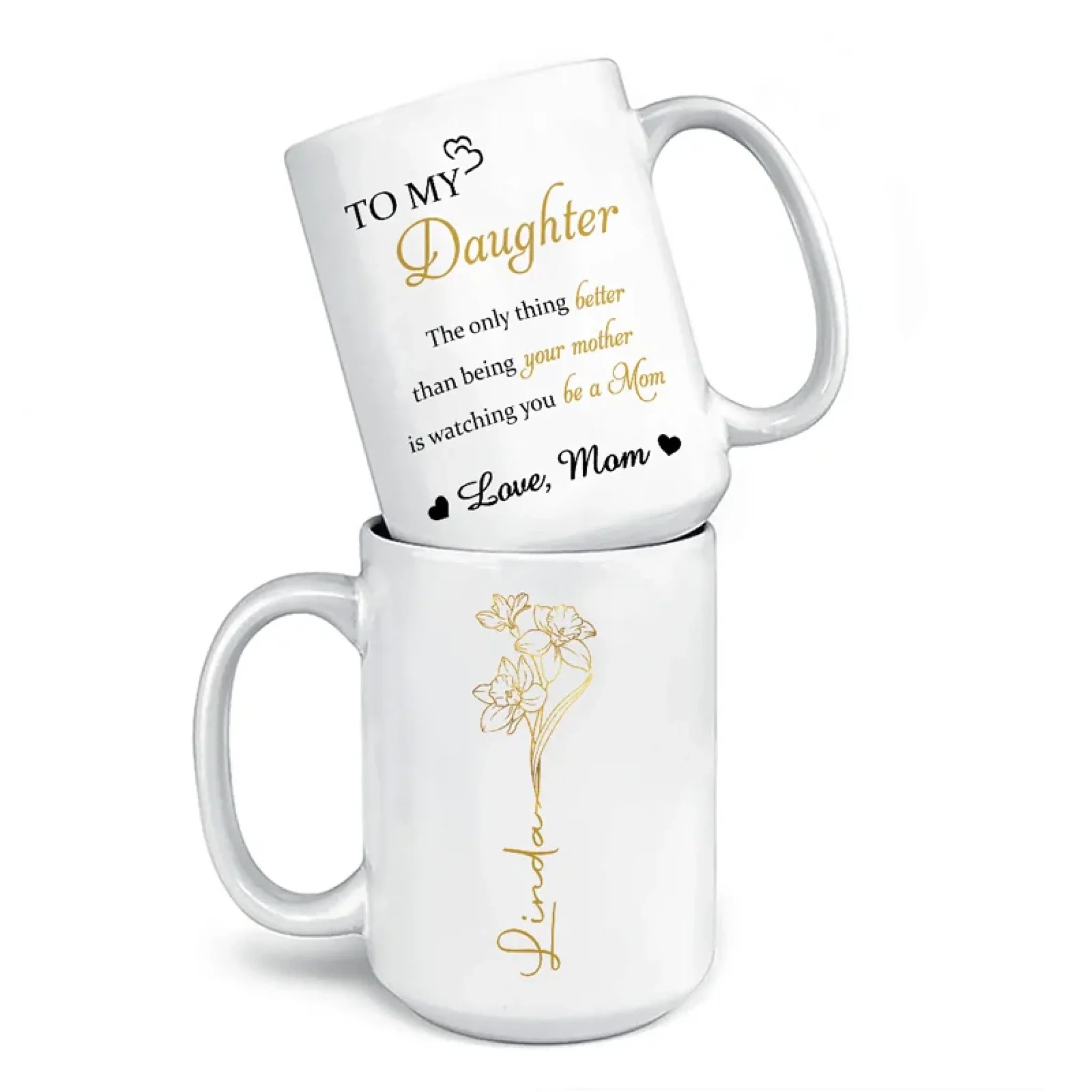 Always My Daughter, Forever My Friend - Family Personalized Custom Mug - Mother's Day, Gift For Mom, Daughter