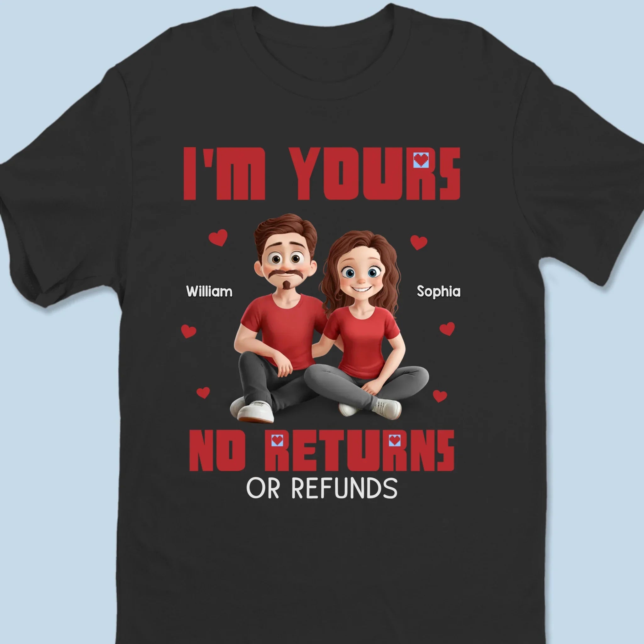 Stuck With Me Forever - Couple Personalized Custom Unisex T-shirt, Premium T-shirt, Hoodie - Gift For Husband Wife, Anniversary