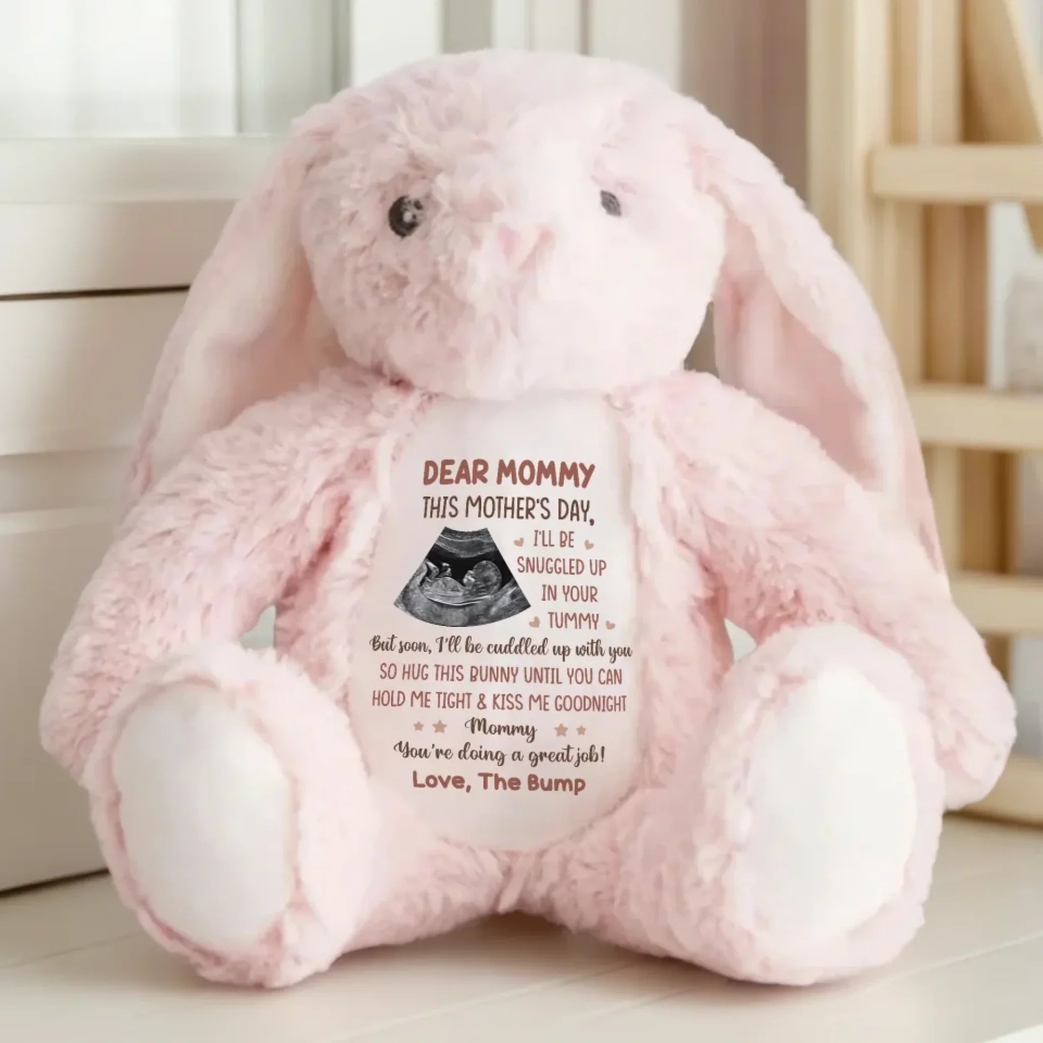 Custom Photo Mom, You’re My Forever Snuggle Buddy - Family Personalized Custom Easter Bunny Plush - Mother's Day, Baby Shower Gift, Gift For First Mom
