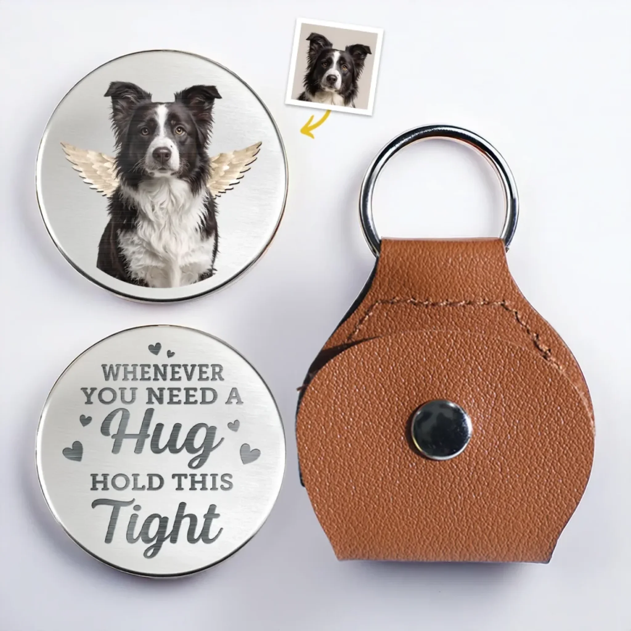 Custom Photo Until We Meet Again, My Friend - Memorial Personalized Custom Pocket Hug - Sympathy Gift For Pet Owners, Pet Lovers