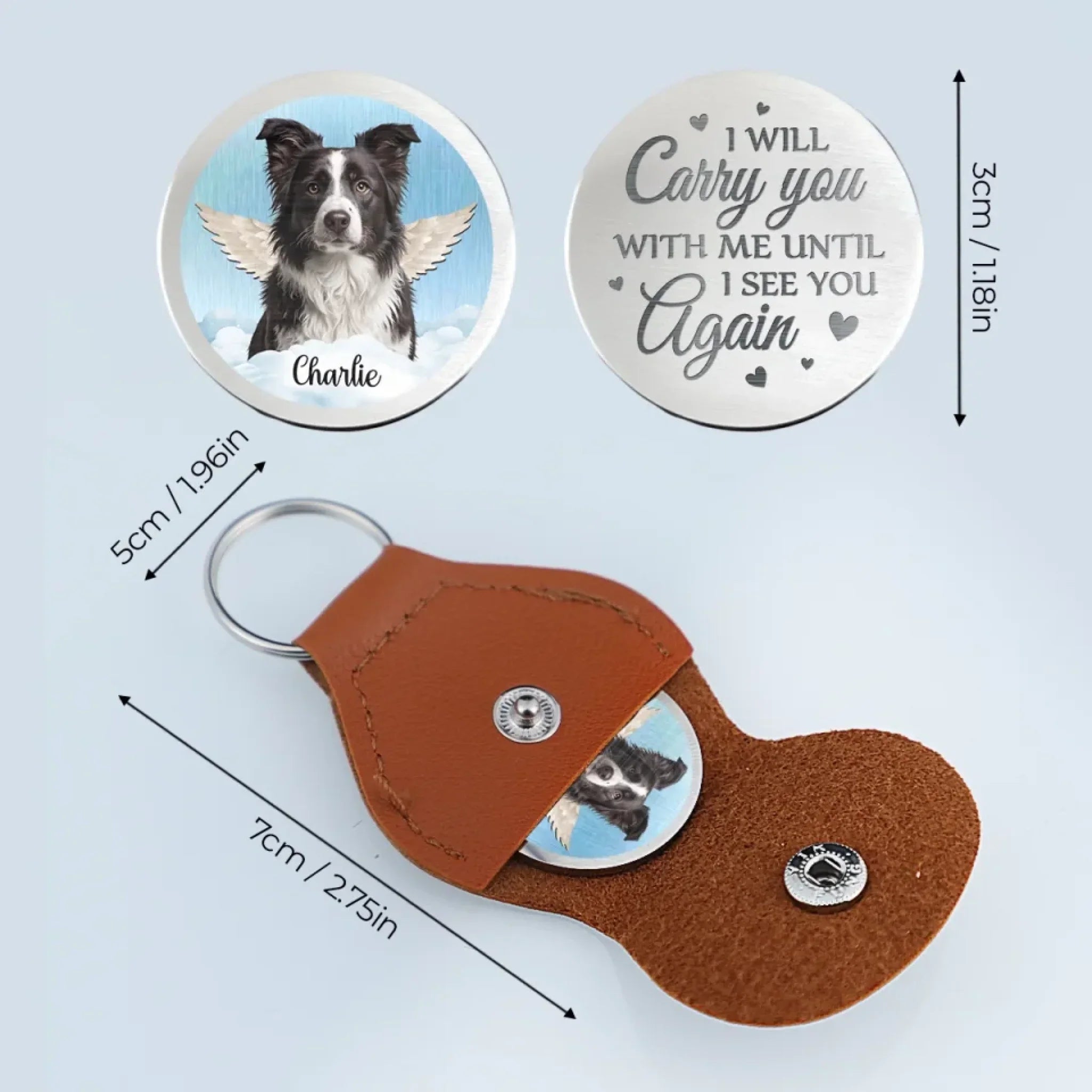 Custom Photo Gone But Not Forgotten, Forever Loved - Memorial Personalized Custom Pocket Hug - Sympathy Gift For Pet Owners, Pet Lovers
