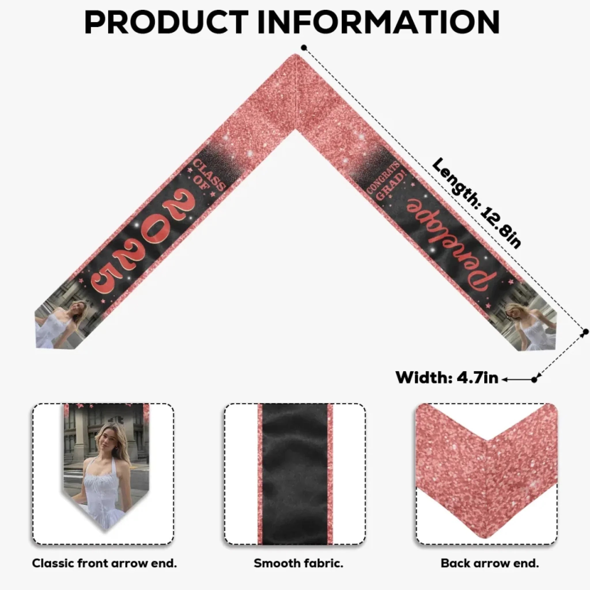 Custom Photo The Future Looks Good On You - Family Personalized Custom Triangle Graduation Stole - Graduation Gift For Family Members, Siblings, Brothers, Sisters