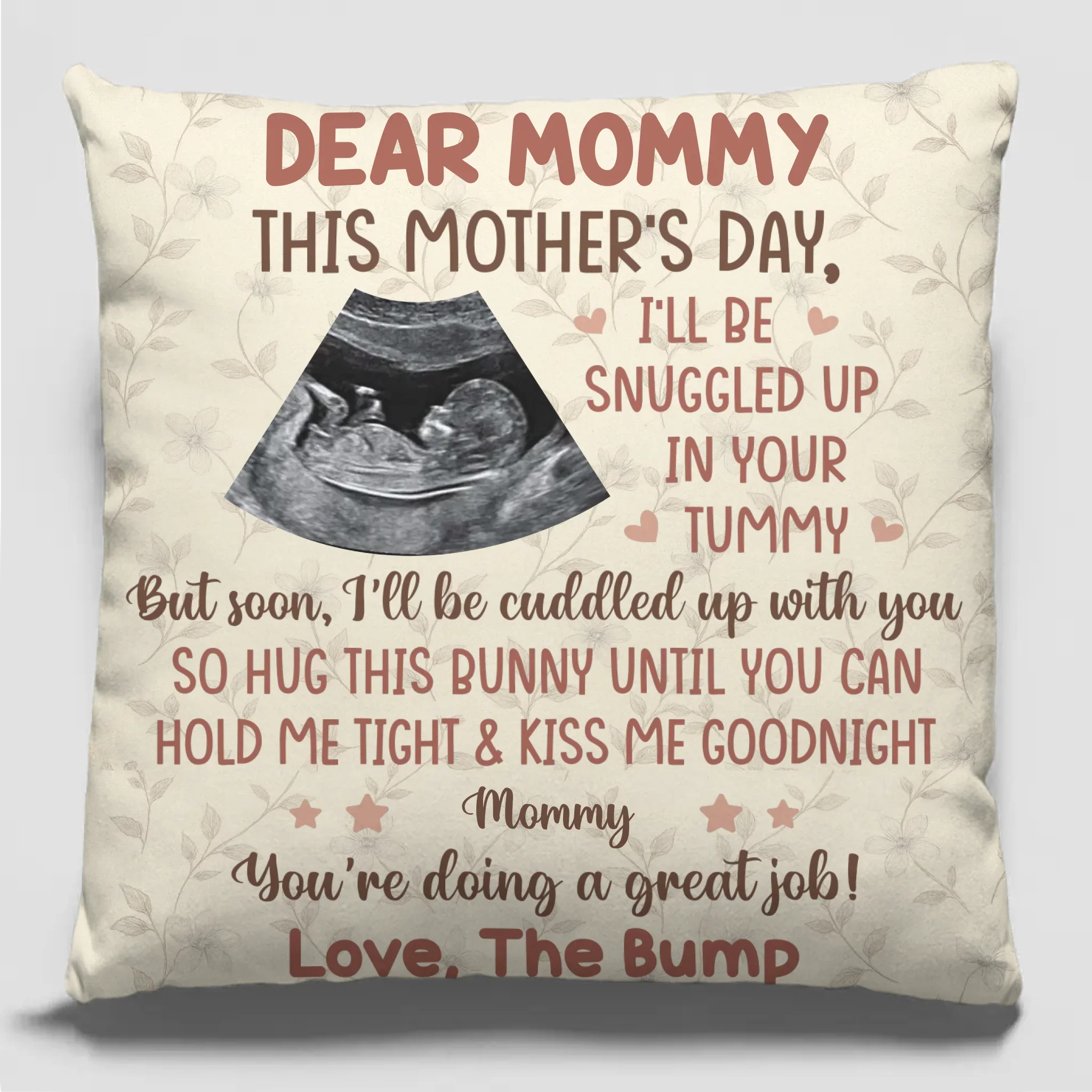 Custom Photo Growing In Love Day By Day - Family Personalized Custom Pillow - Mother's Day, Baby Shower Gift, Gift For First Mom