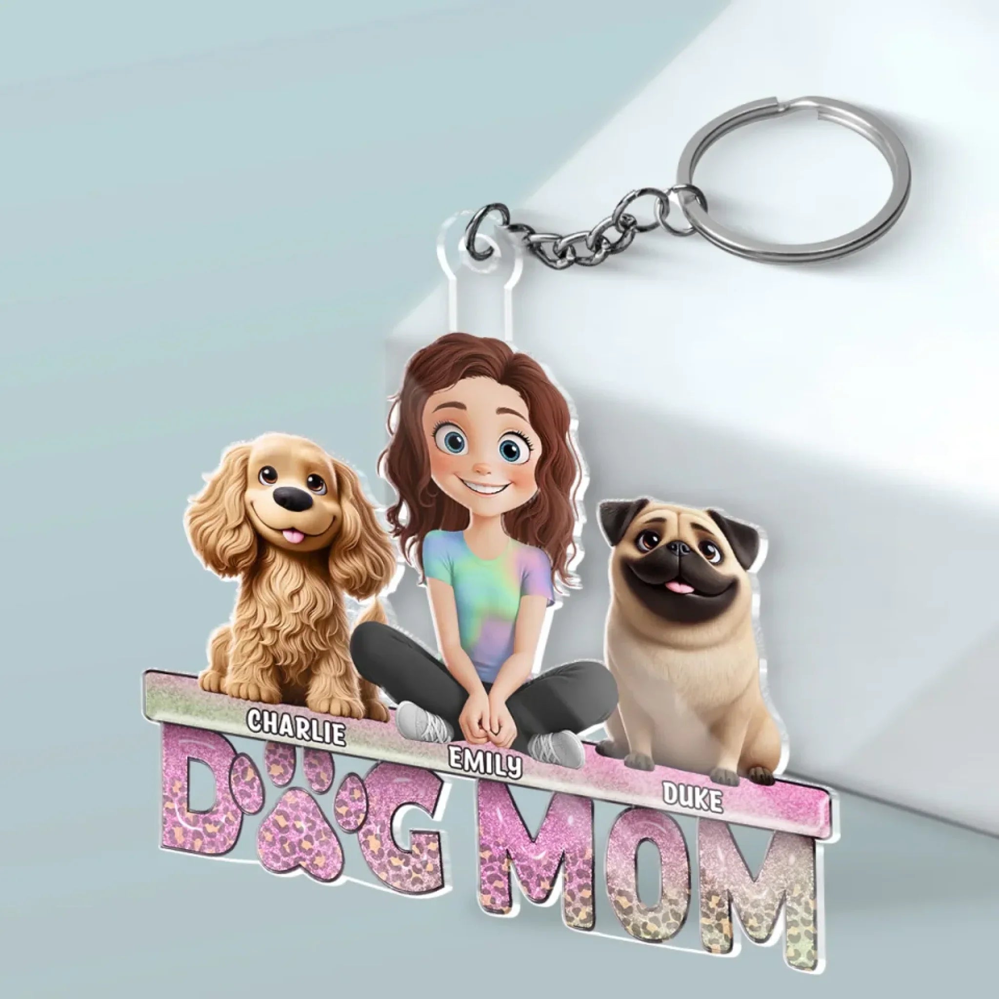 Fur Babies First, Everything Else Later - Dog Personalized Custom Shaped Acrylic Keychain - Gift For Pet Owners, Pet Lovers