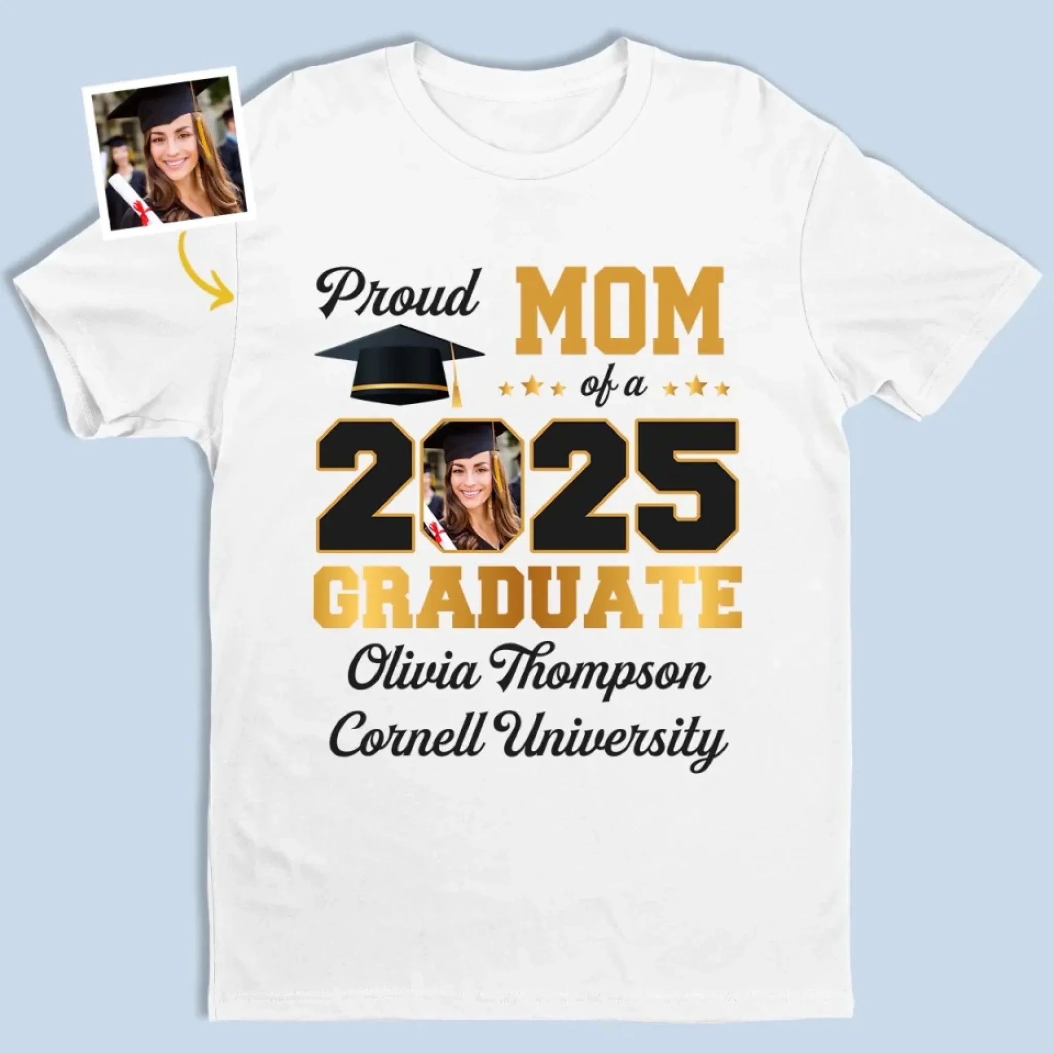 Custom Photo Congratulations On Your Graduation - Family Personalized Custom Unisex T-shirt, Premium T-shirt, Hoodie - Graduation Gift For Family Members, Siblings, Brothers, Sisters