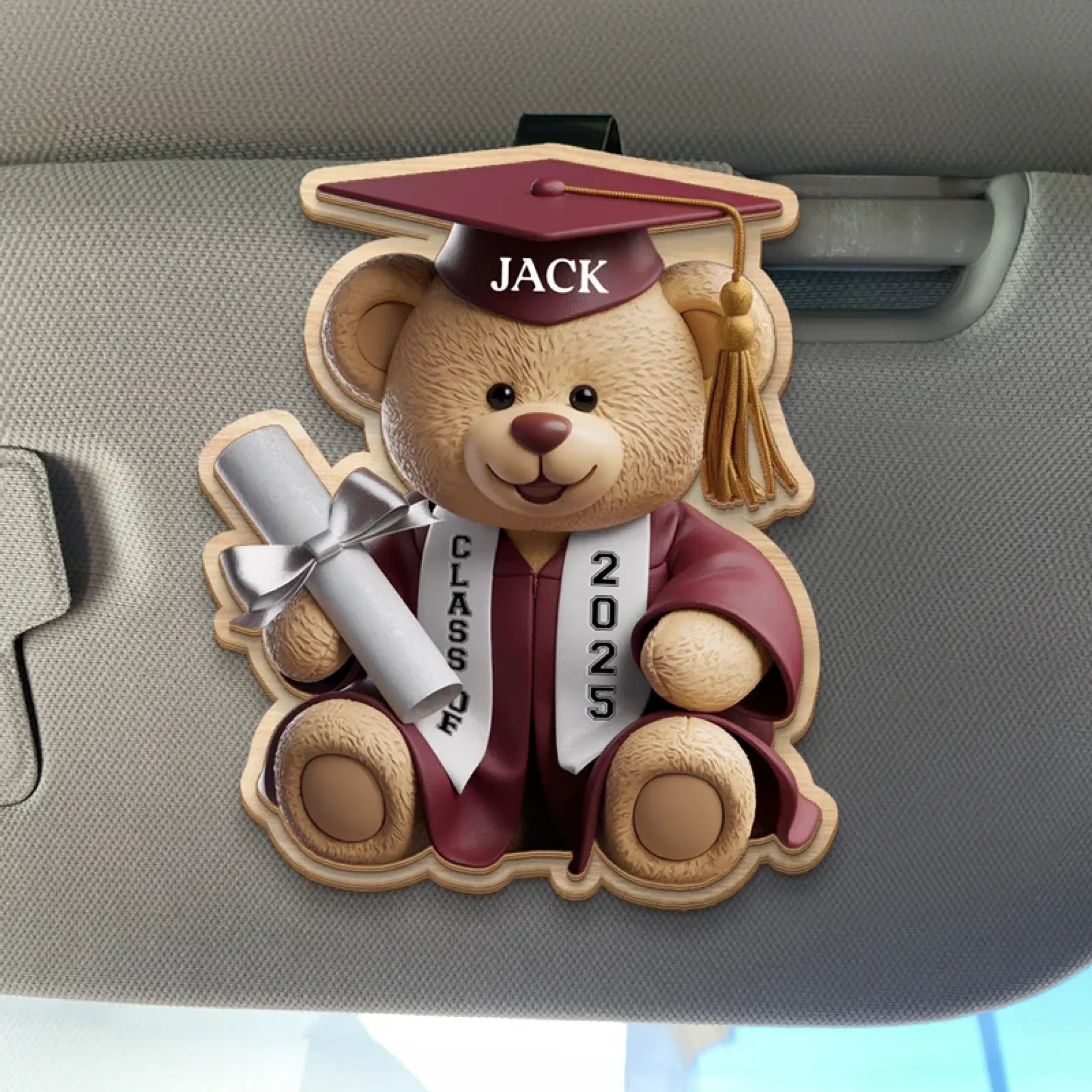 From Nap Time To Cap Time - Family Personalized Custom Car Visor Clip - Graduation Gift For Family Members, Siblings, Brothers, Sisters