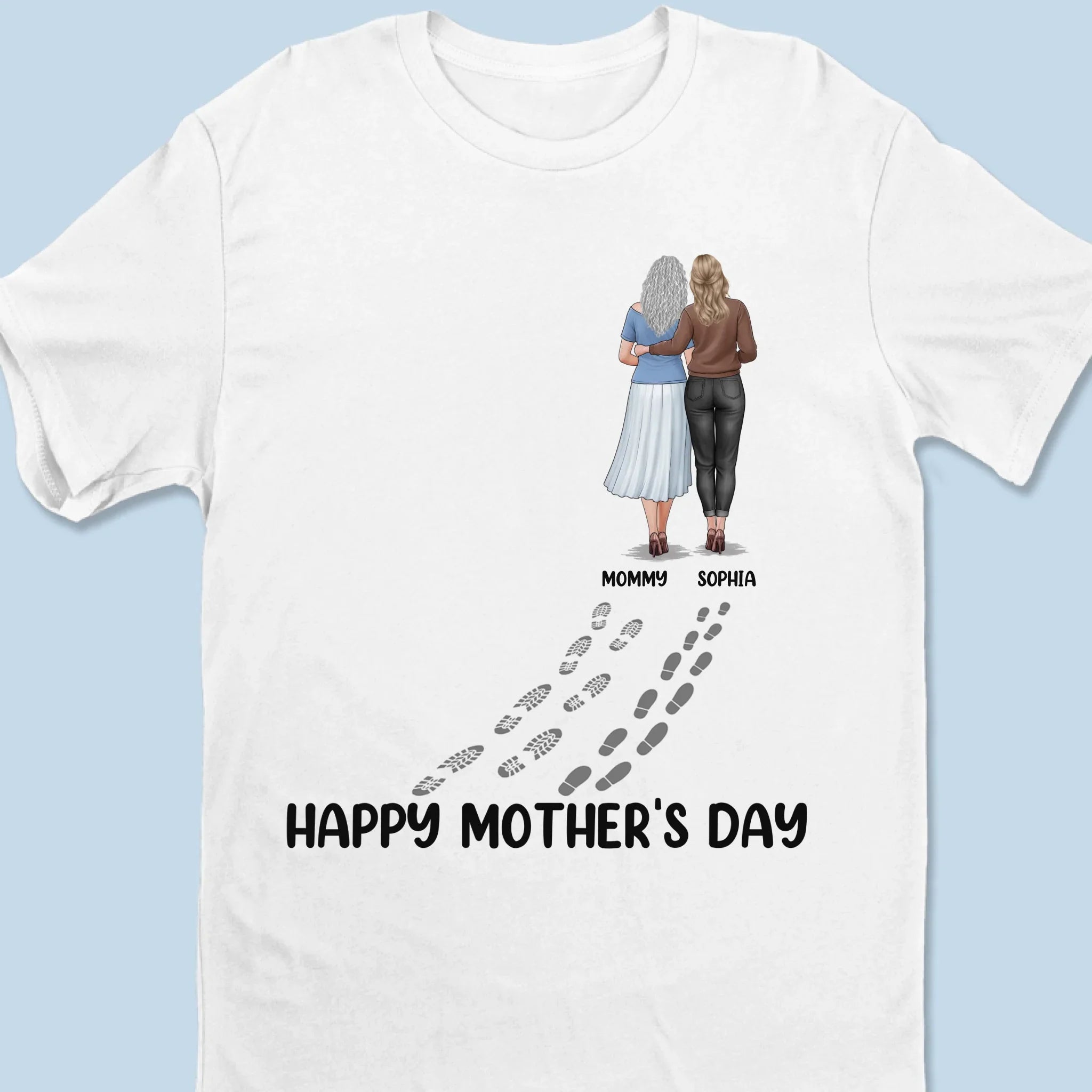Walking Through Life, Hand In Hand - Family Personalized Custom Unisex T-shirt, Premium T-shirt, Hoodie - Mother's Day, Gift For Mom