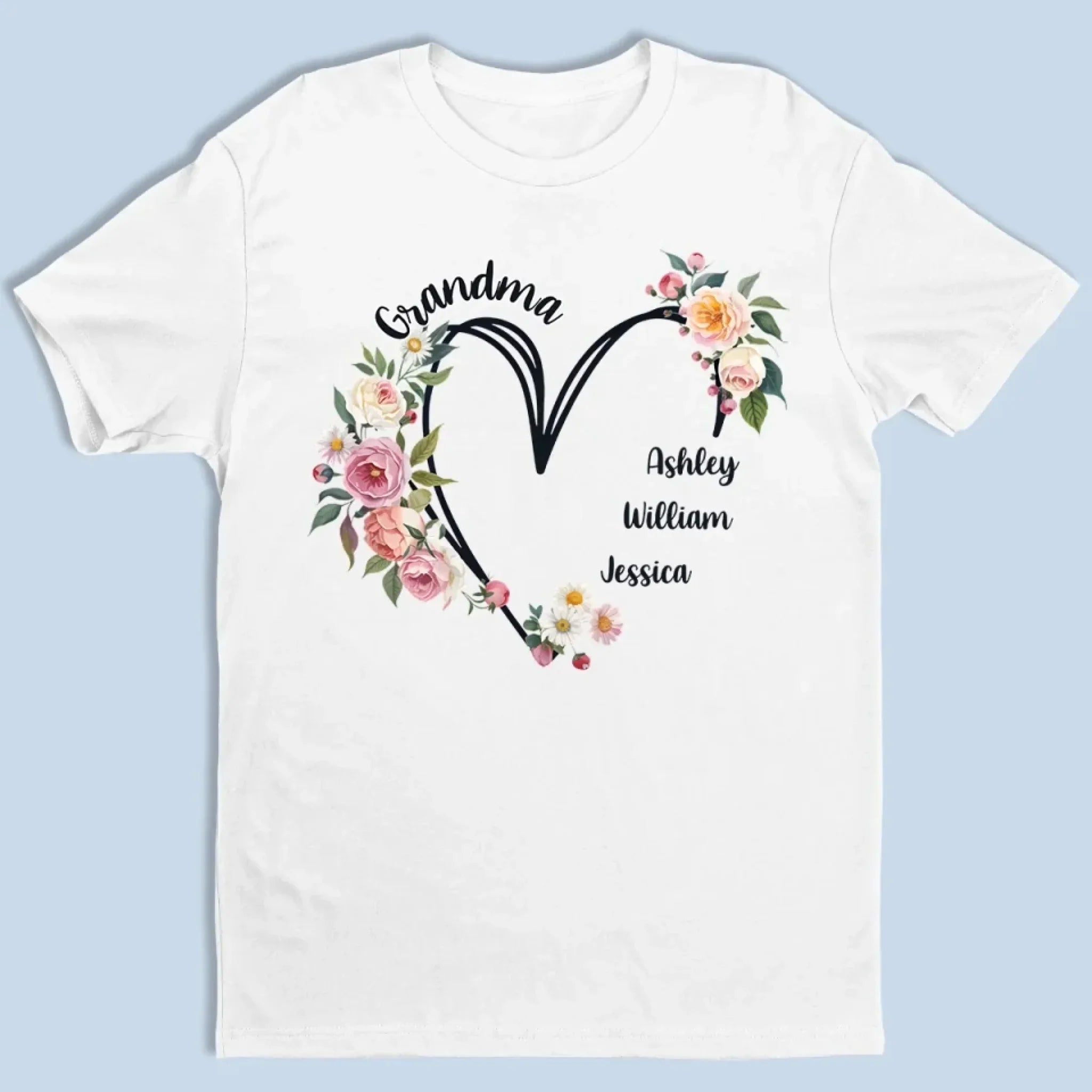 Love Always Shines Bright With Grandma - Family Personalized Custom Unisex T-shirt, Premium T-shirt, Hoodie - Mother's Day, Gift For Mom, Grandma