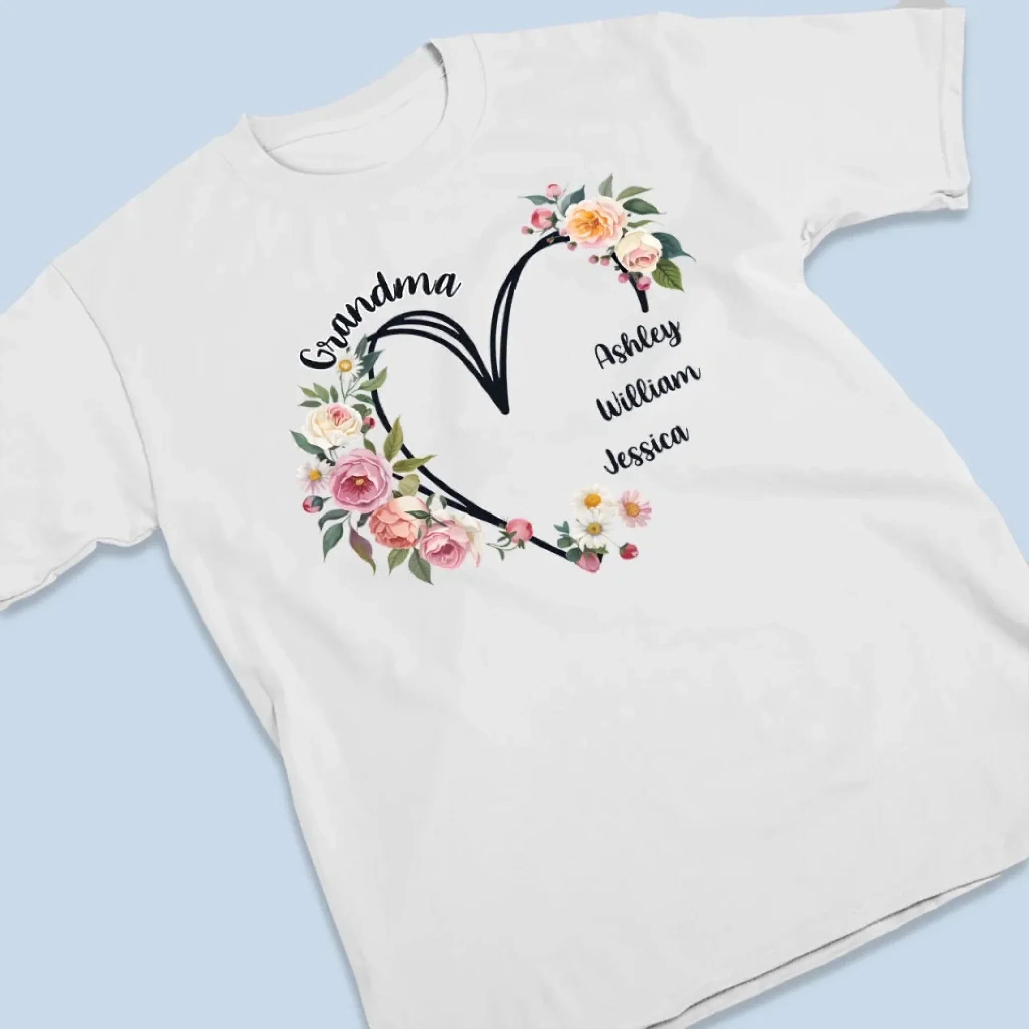 Love Always Shines Bright With Grandma - Family Personalized Custom Unisex T-shirt, Premium T-shirt, Hoodie - Mother's Day, Gift For Mom, Grandma