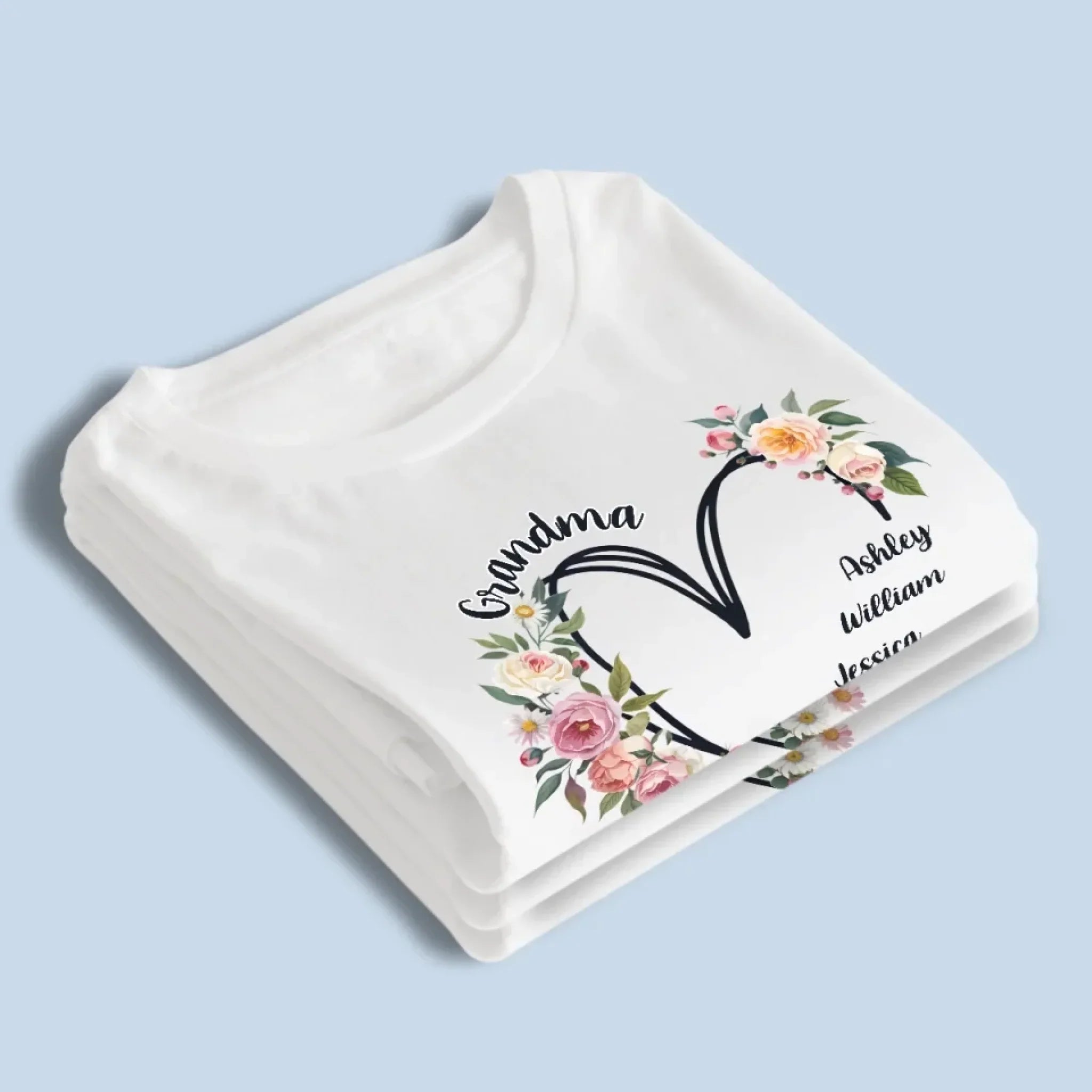 Love Always Shines Bright With Grandma - Family Personalized Custom Unisex T-shirt, Premium T-shirt, Hoodie - Mother's Day, Gift For Mom, Grandma