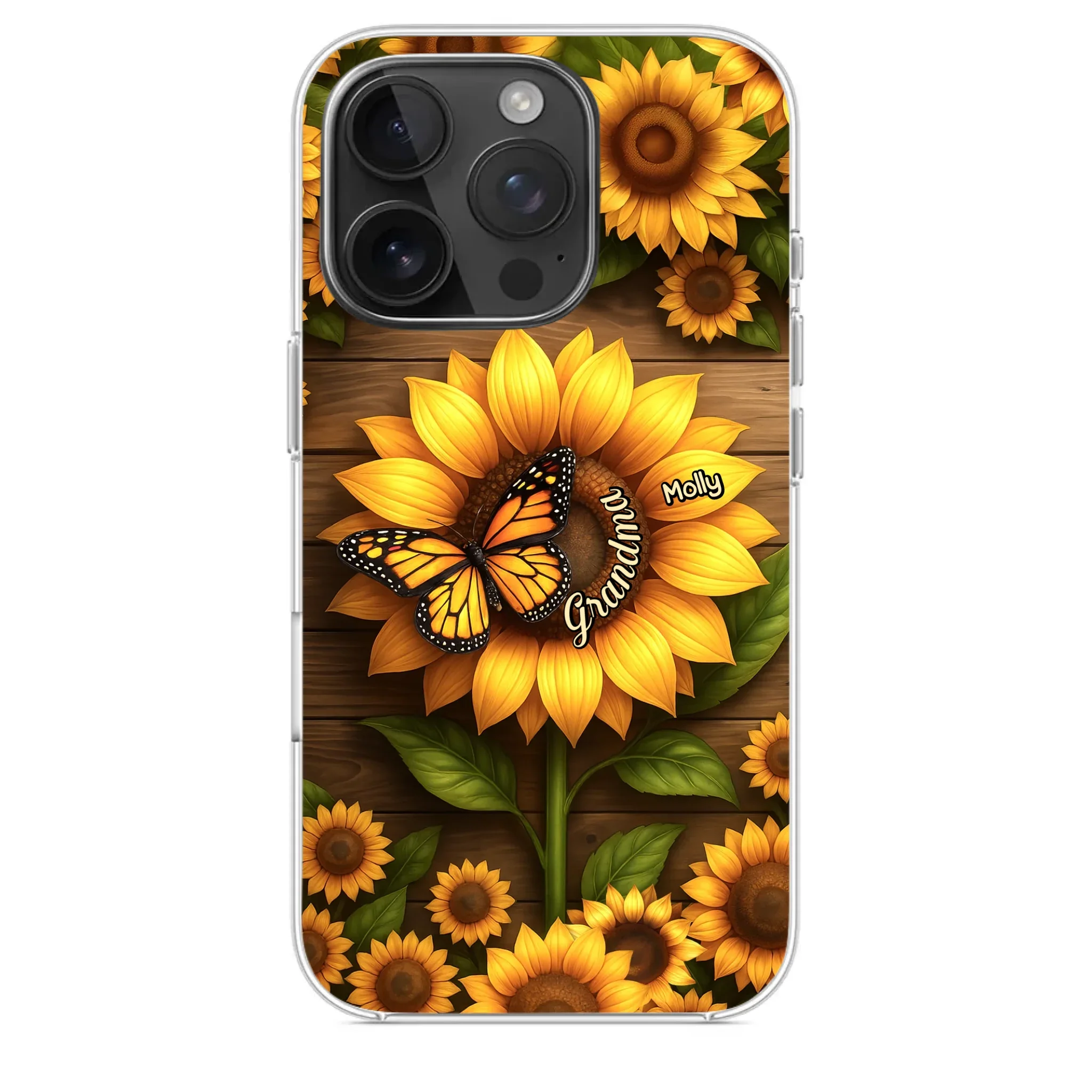 Planted With Love, Blossomed With Grandkids - Family Personalized Custom Clear Phone Case - Mother's Day, Gift For Mom, Grandma
