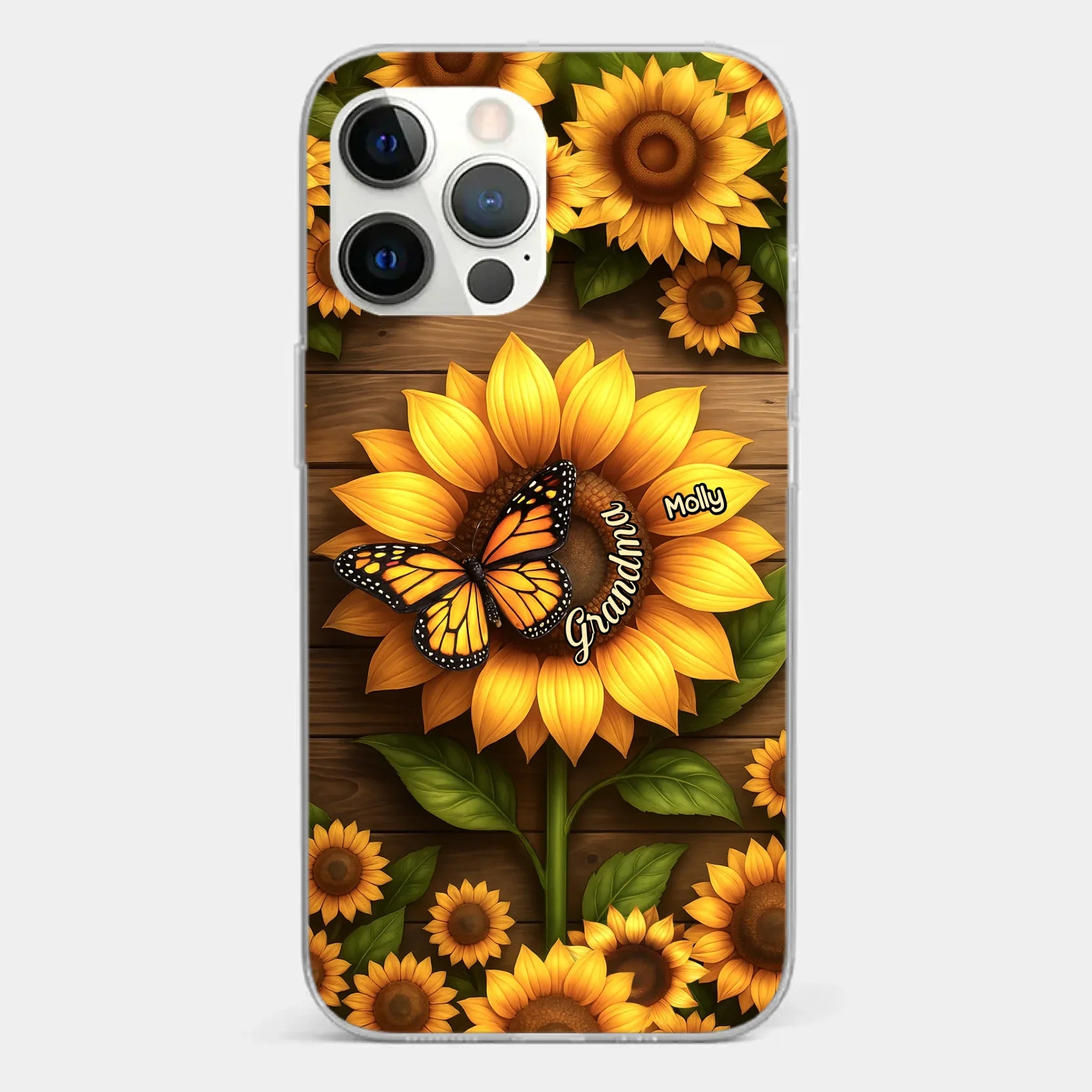 Planted With Love, Blossomed With Grandkids - Family Personalized Custom Clear Phone Case - Mother's Day, Gift For Mom, Grandma