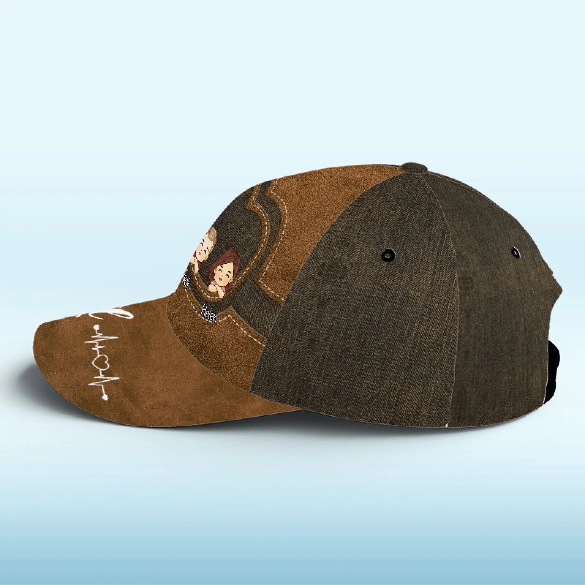 Dad Powered By Hugs, Fueled By Love - Family Personalized Custom Hat, All Over Print Classic Cap - New Arrival, Father's Day, Gift For Dad, Grandpa