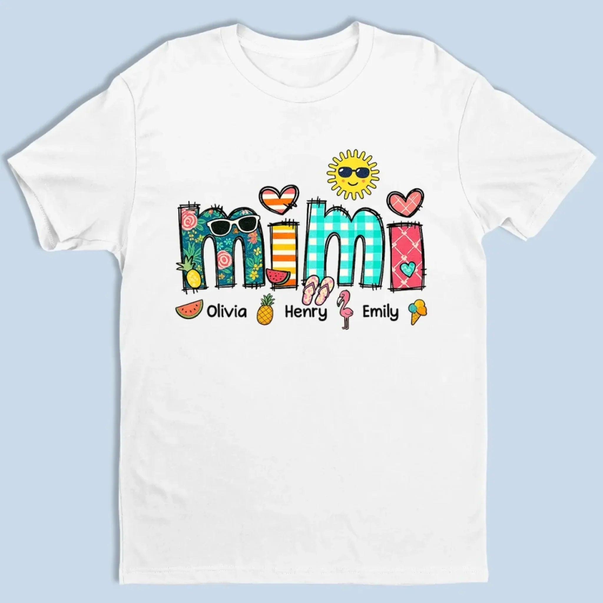 She’s The Ice Cream To Our Summer - Family Personalized Custom Unisex T-shirt, Premium T-shirt, Hoodie - Summer Vacation Gift For Mom, Grandma