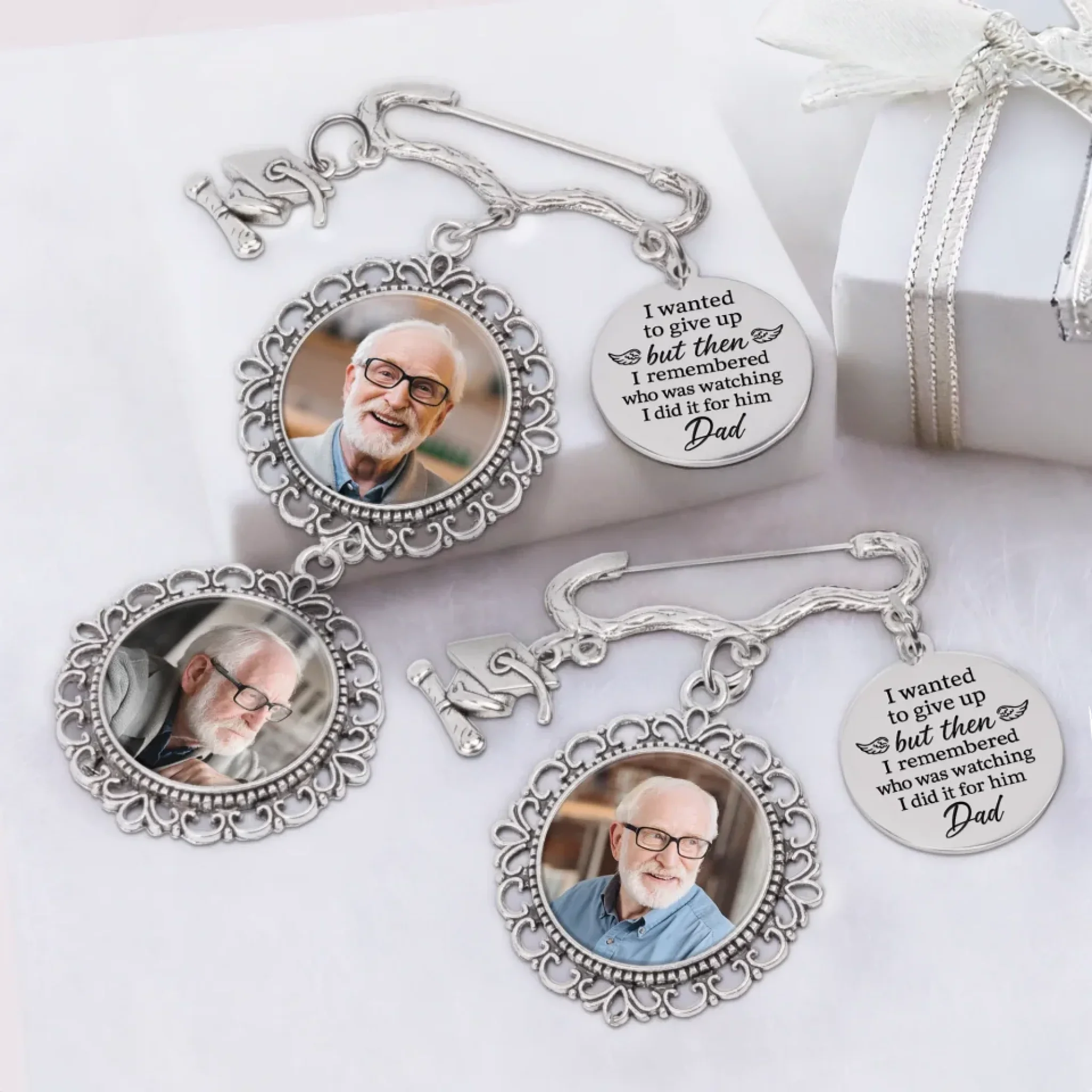 Custom Photo Until We Meet Again - Memorial Personalized Custom Graduation Tassel Pin - Sympathy Gift, Graduation Gift For Family Members, Siblings, Brothers, Sisters