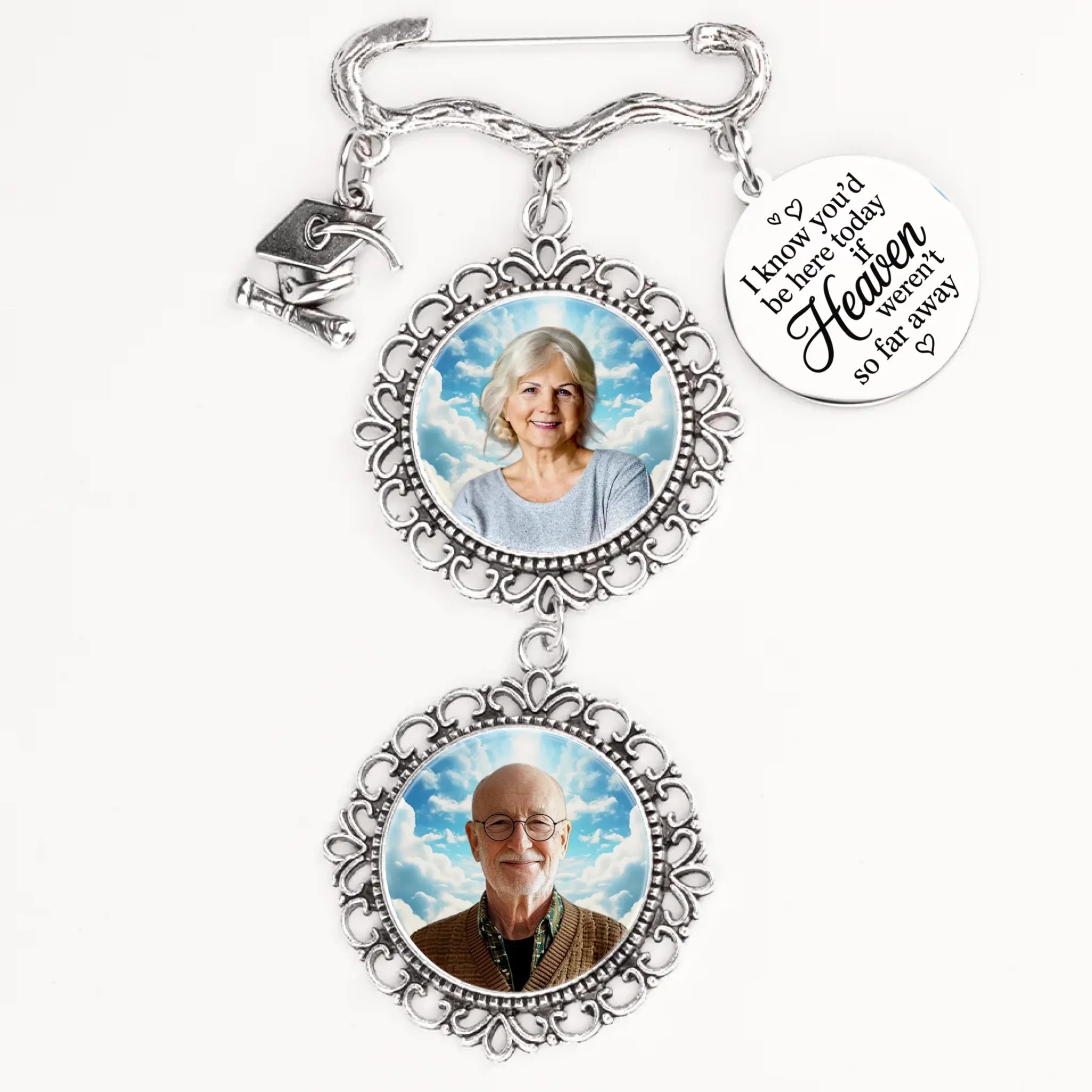 Custom Photo Still With Us, Always - Memorial Personalized Custom Graduation Tassel Pin - Sympathy Gift, Graduation Gift For Family Members, Siblings, Brothers, Sisters