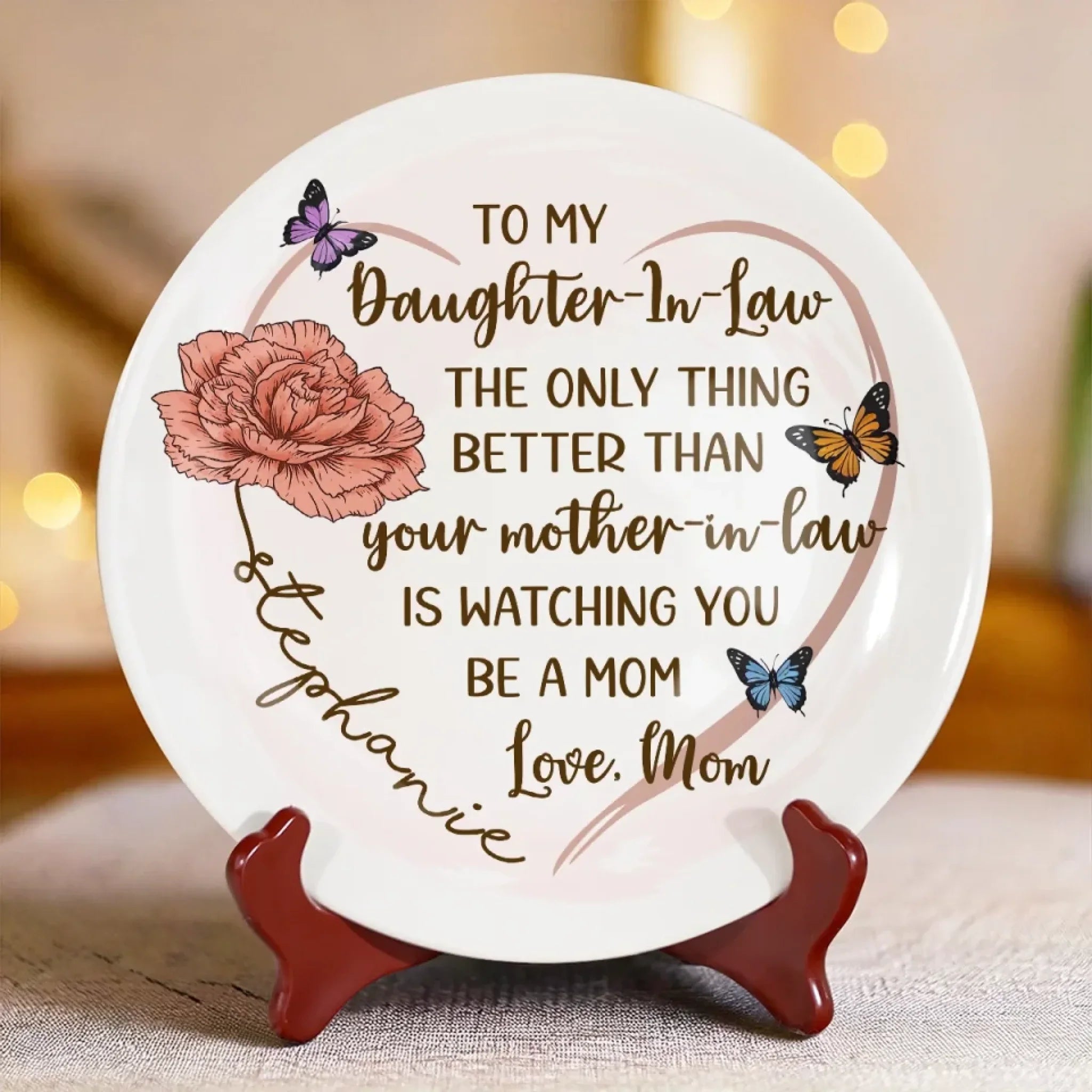My Heart Grows Bigger With You In It - Family Personalized Custom Ceramic Plate - Mother's Day, Gift For Mom, Daughter