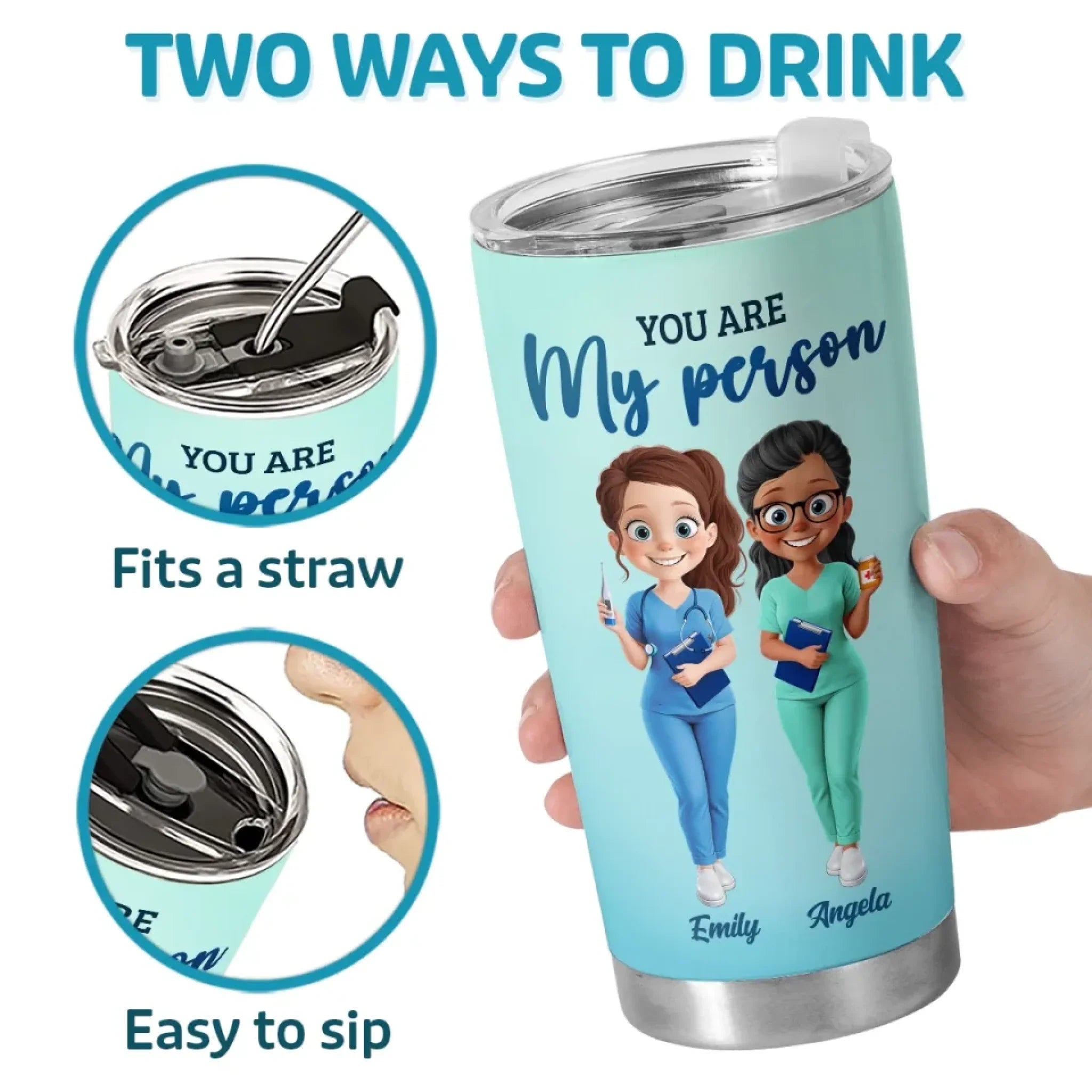 Colleagues By Chance, Friends By Choice - Nurse Personalized Custom Tumbler - Appreciation, Thank You Gift, Nurse Life, Doctor Life