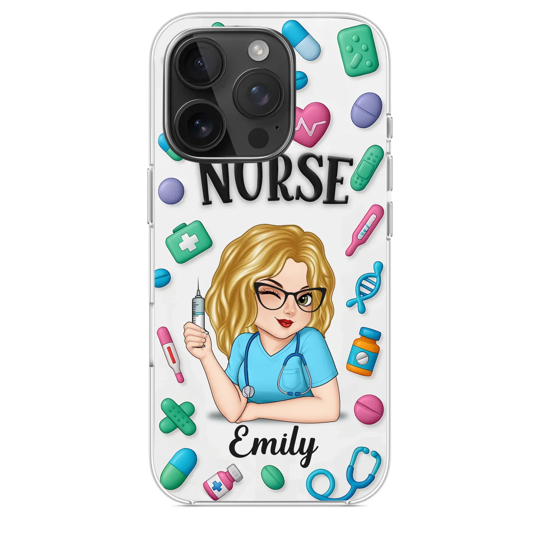 Nurse Life, Best Life - Nurse Personalized Custom 3D Inflated Effect Printed Clear Phone Case - Appreciation, Thank You Gift, Nurse Life, Doctor Life