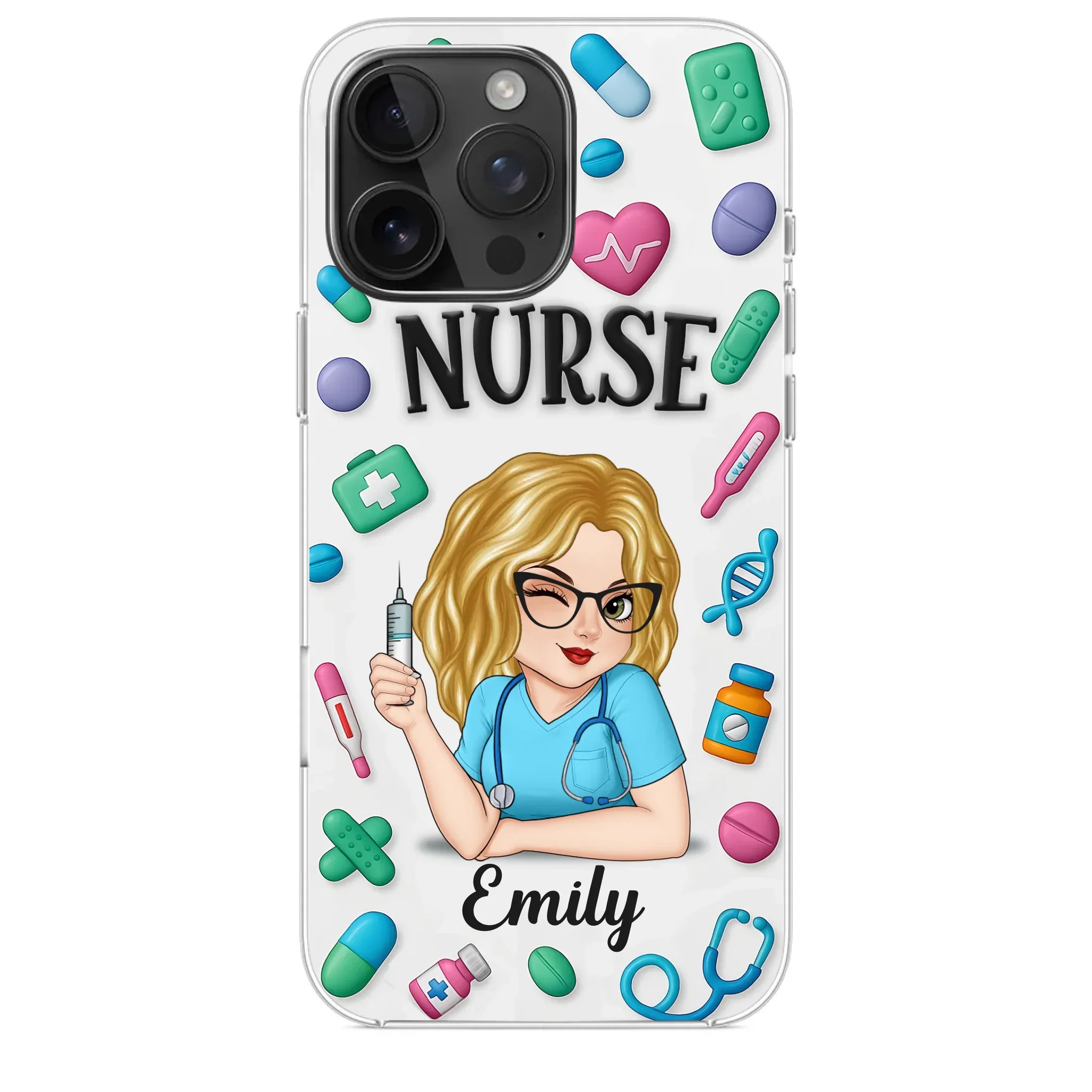 Nurse Life, Best Life - Nurse Personalized Custom 3D Inflated Effect Printed Clear Phone Case - Appreciation, Thank You Gift, Nurse Life, Doctor Life