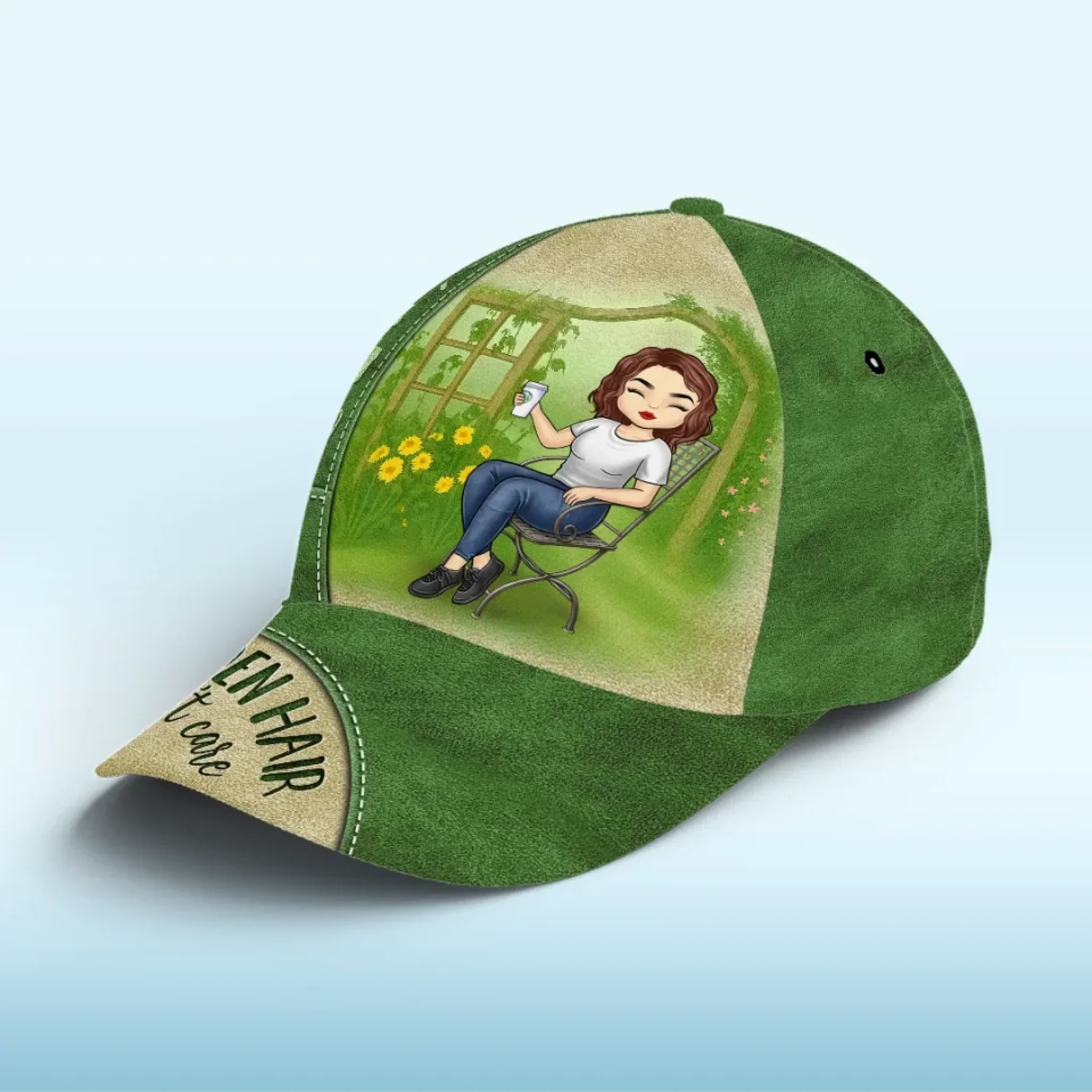 Garden Hair, Don’t Care - Family Personalized Custom Hat, All Over Print Classic Cap - Gift For Yourself, Best Friends, Siblings, Family Members, Gardening Lovers
