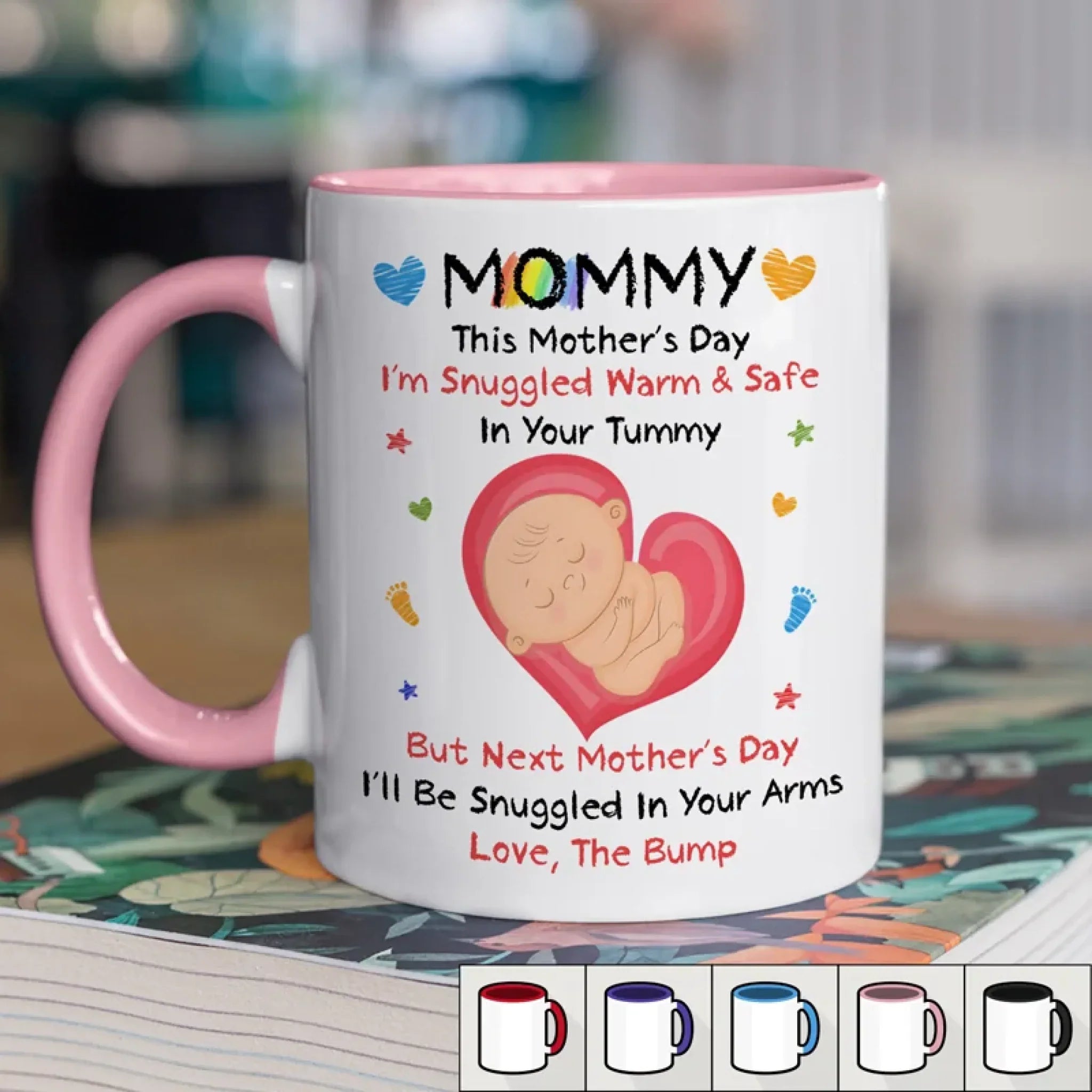 Love Growing Inside You - Family Personalized Custom Accent Mug - Mother's Day, Baby Shower Gift, Gift For First Mom, Newborn Baby